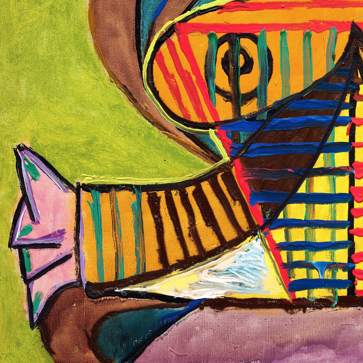 detail of the fine art reproduction from the bottom left corner
