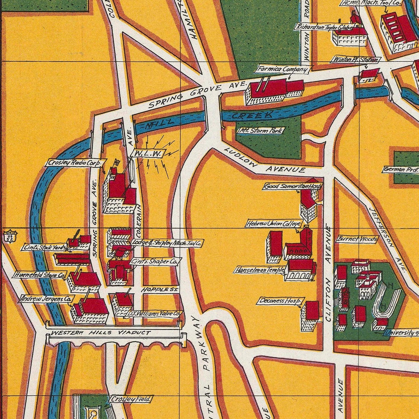 detail of the map from the centre left
