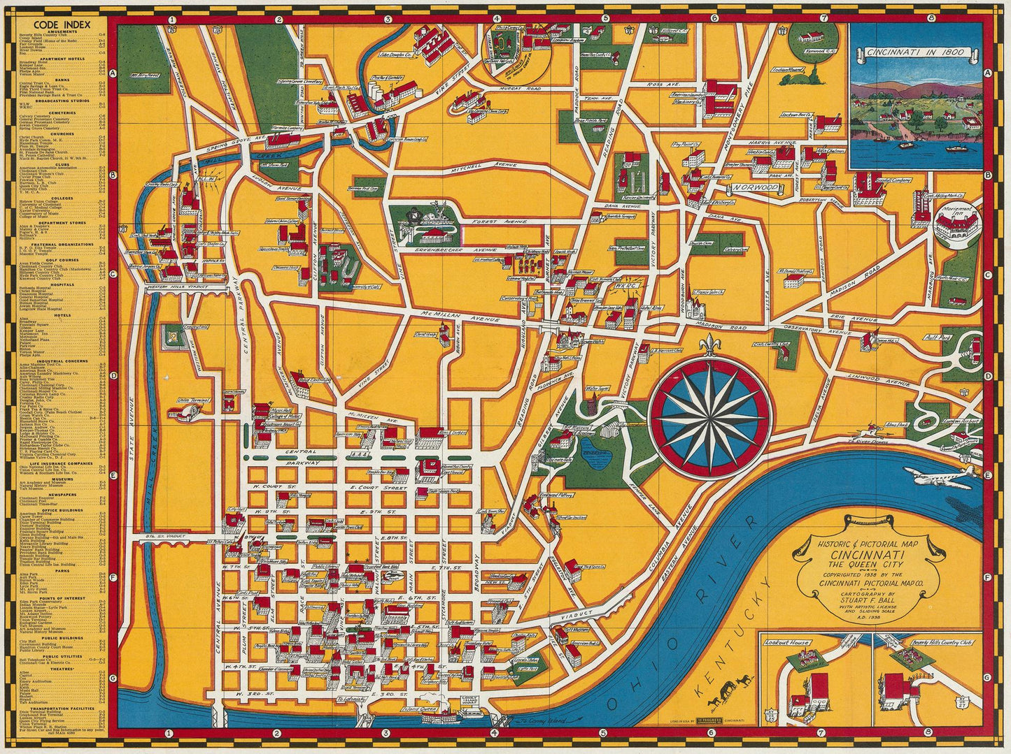 presentation of the map reproduction without a frame
