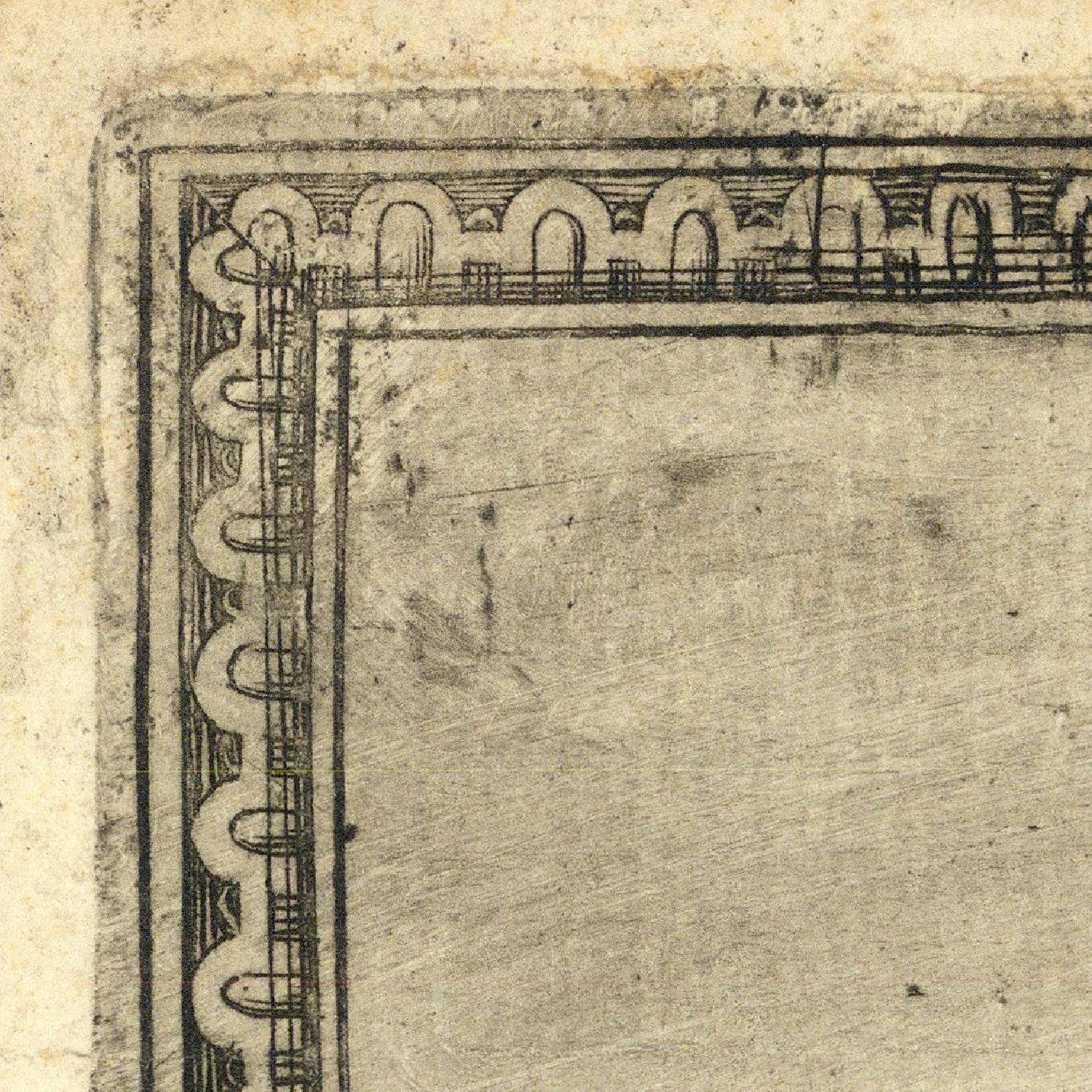Corner of a textured paper with decorative border