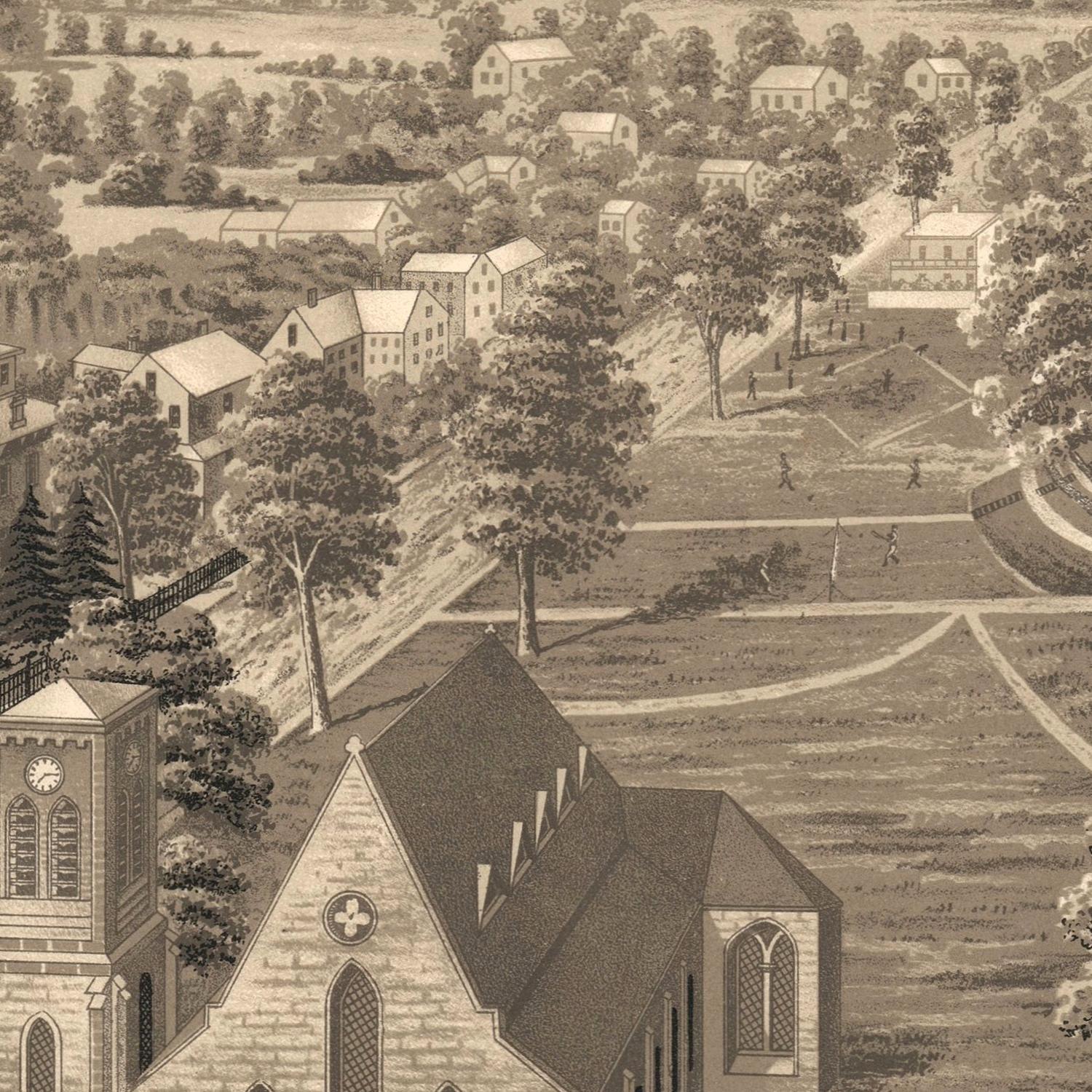 detail of the engraving reproduction from the centre 
