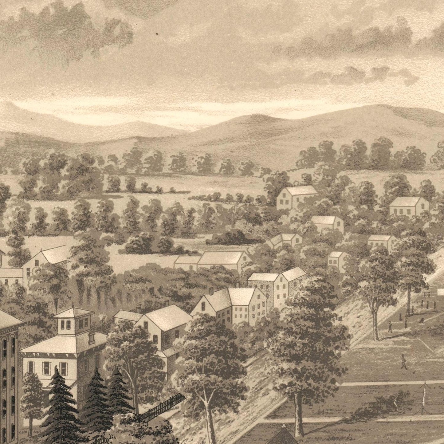 detail of the engraving reproduction from the centre left
