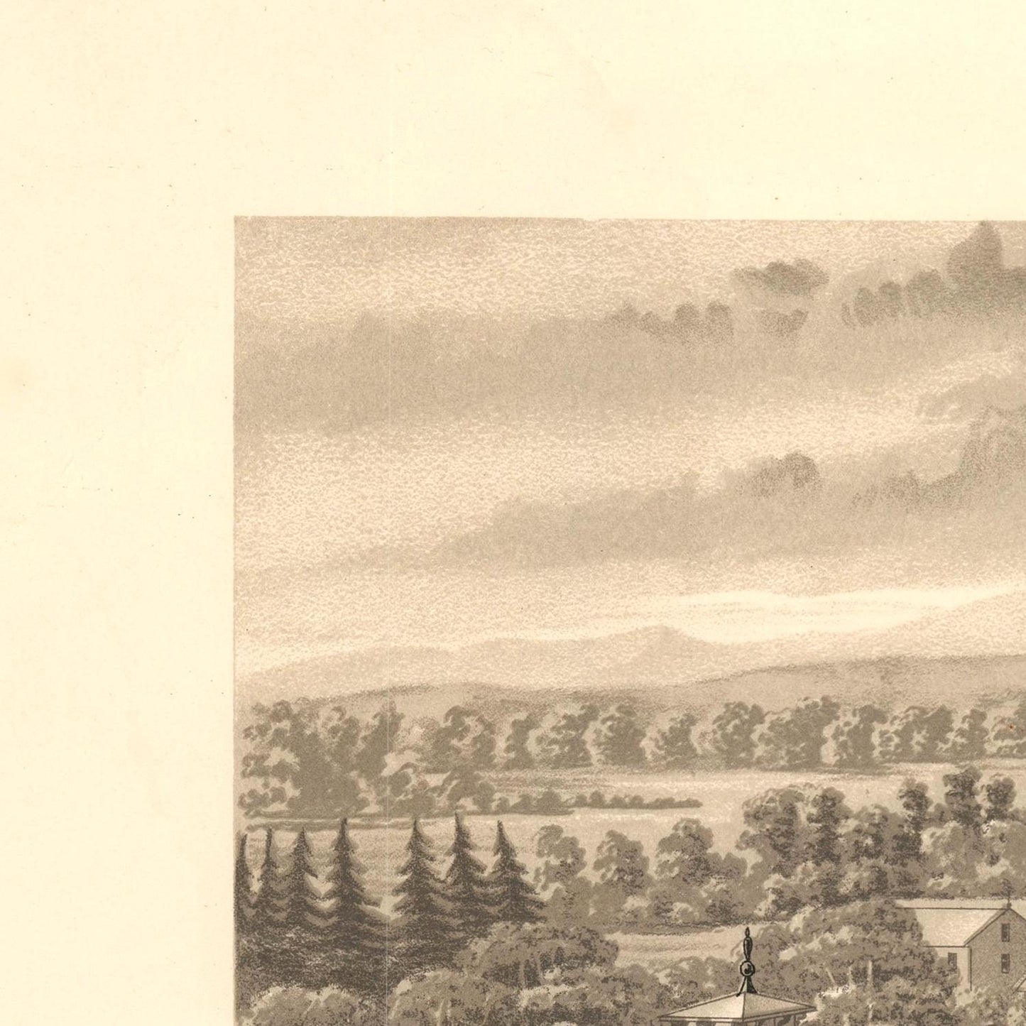 detail of the engraving reproduction from the top left corner
