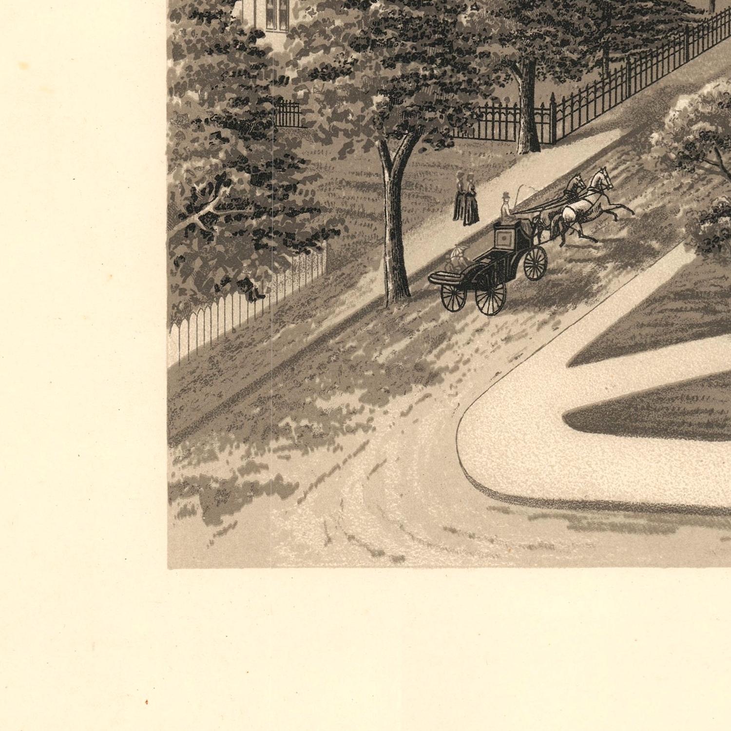 detail of the engraving reproduction from the bottom left corner
