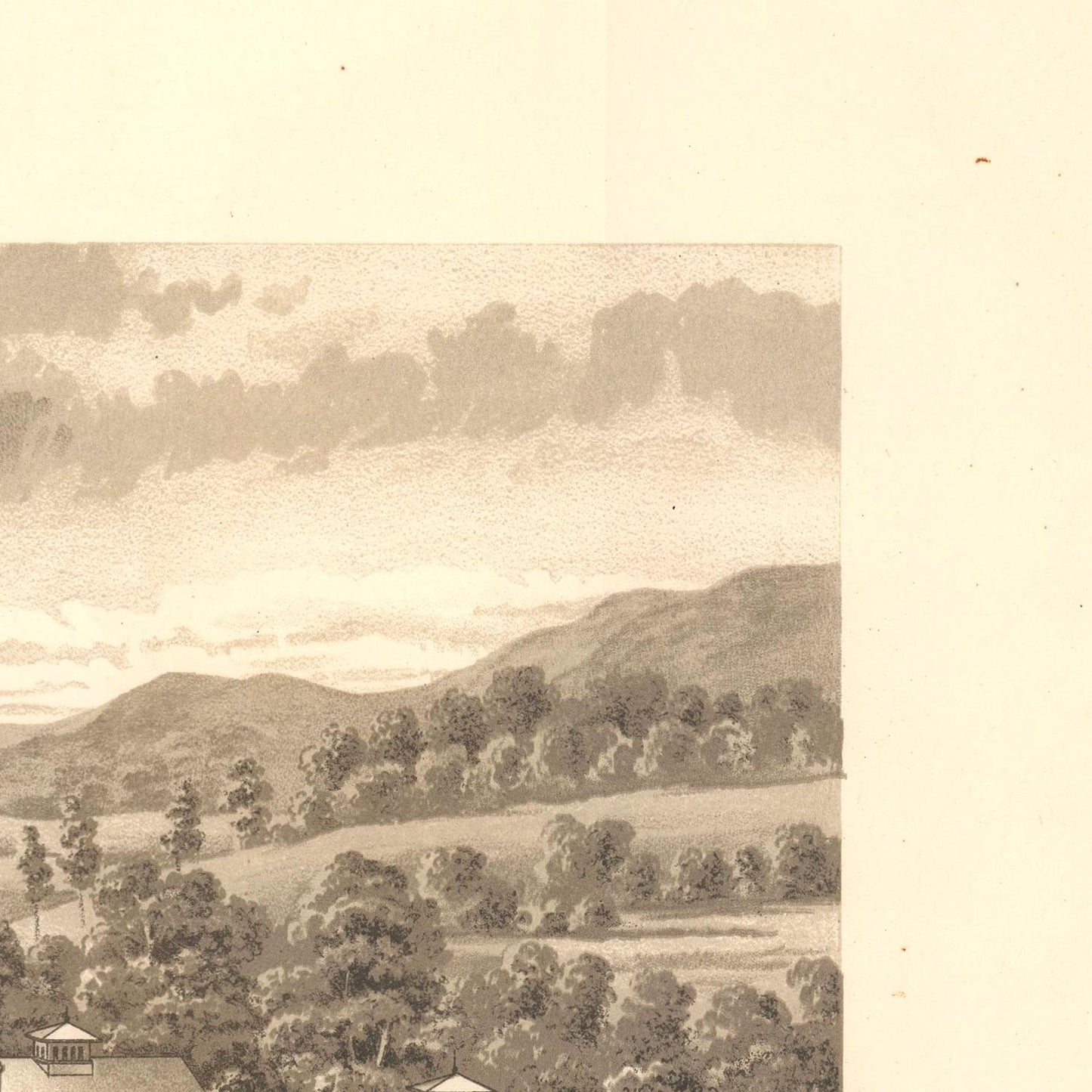 detail of the engraving reproduction from the top right corner
