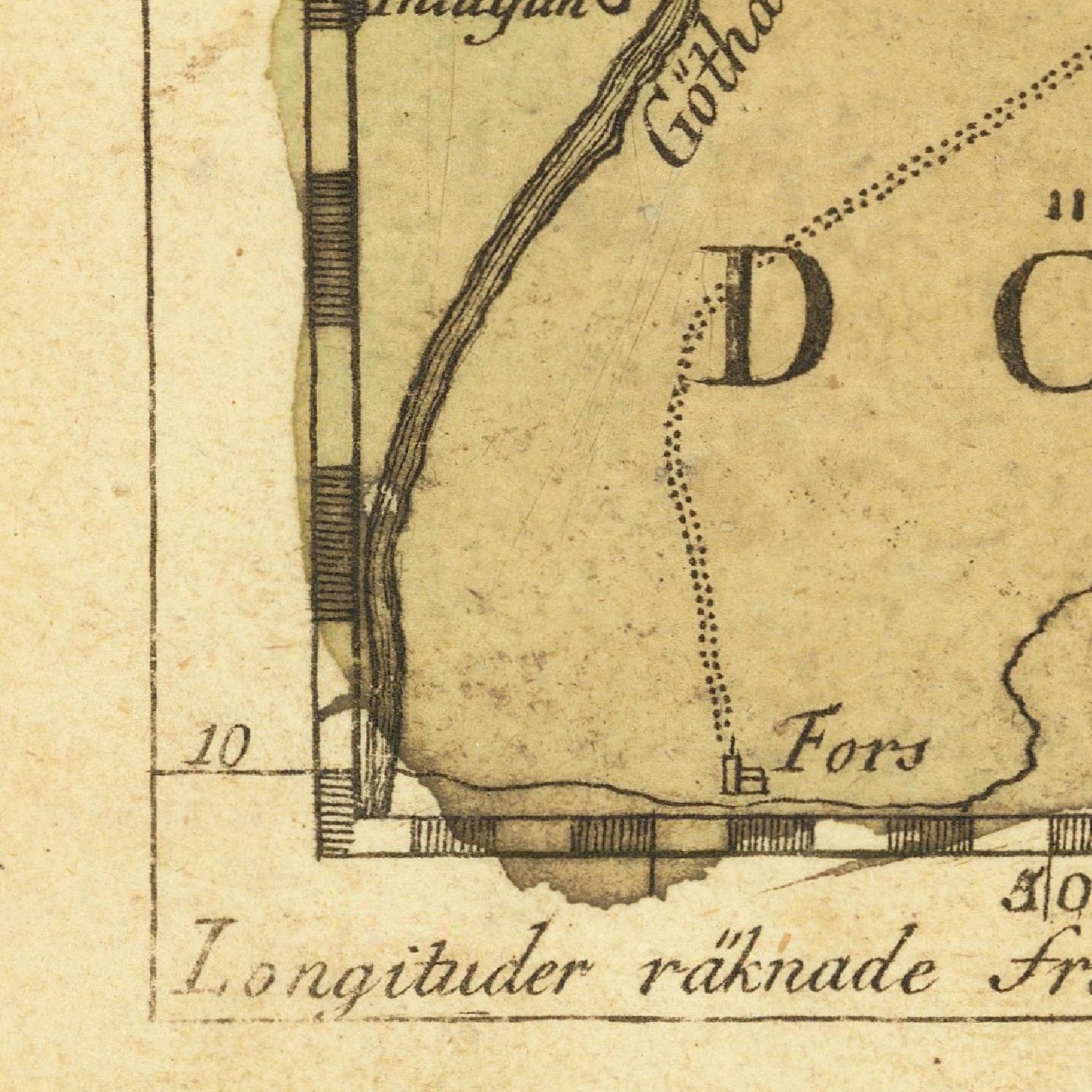 Vintage map detail with text and a river
