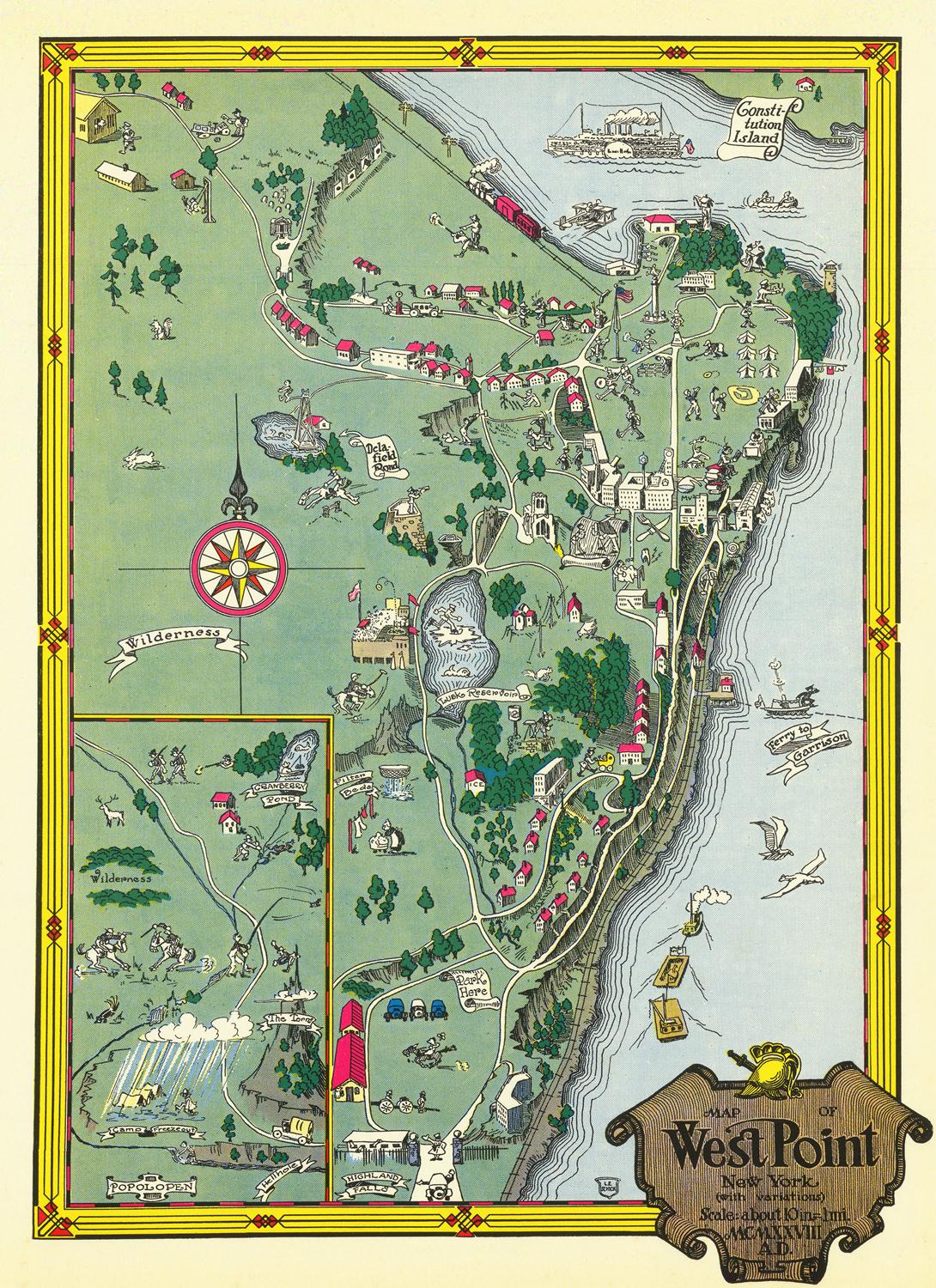 presentation of the map reproduction without a frame
