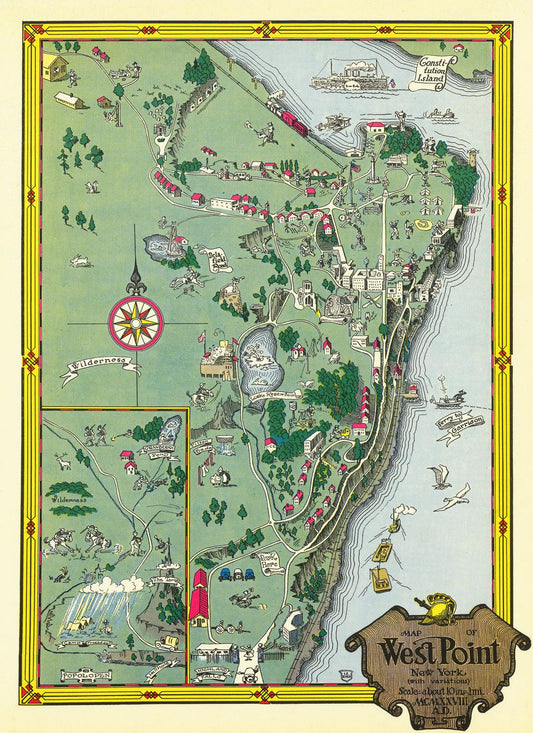 presentation of the map reproduction without a frame
