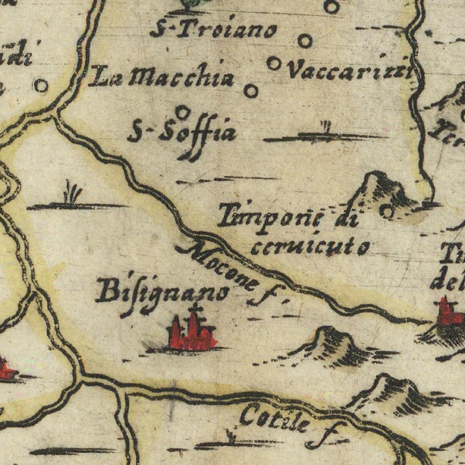 detail of the map from the centre left
