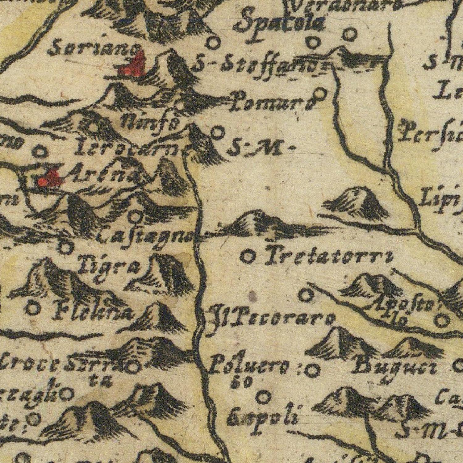 detail of the map from the centre left
