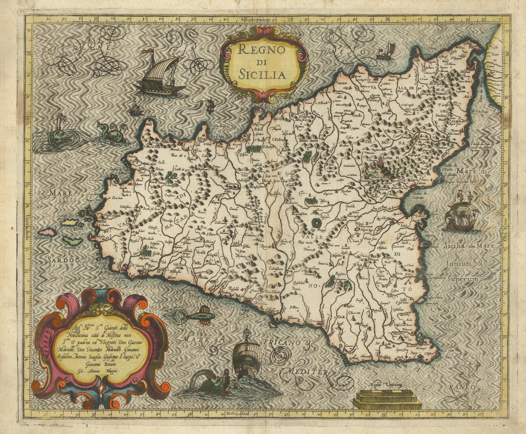 presentation of the map reproduction without a frame
