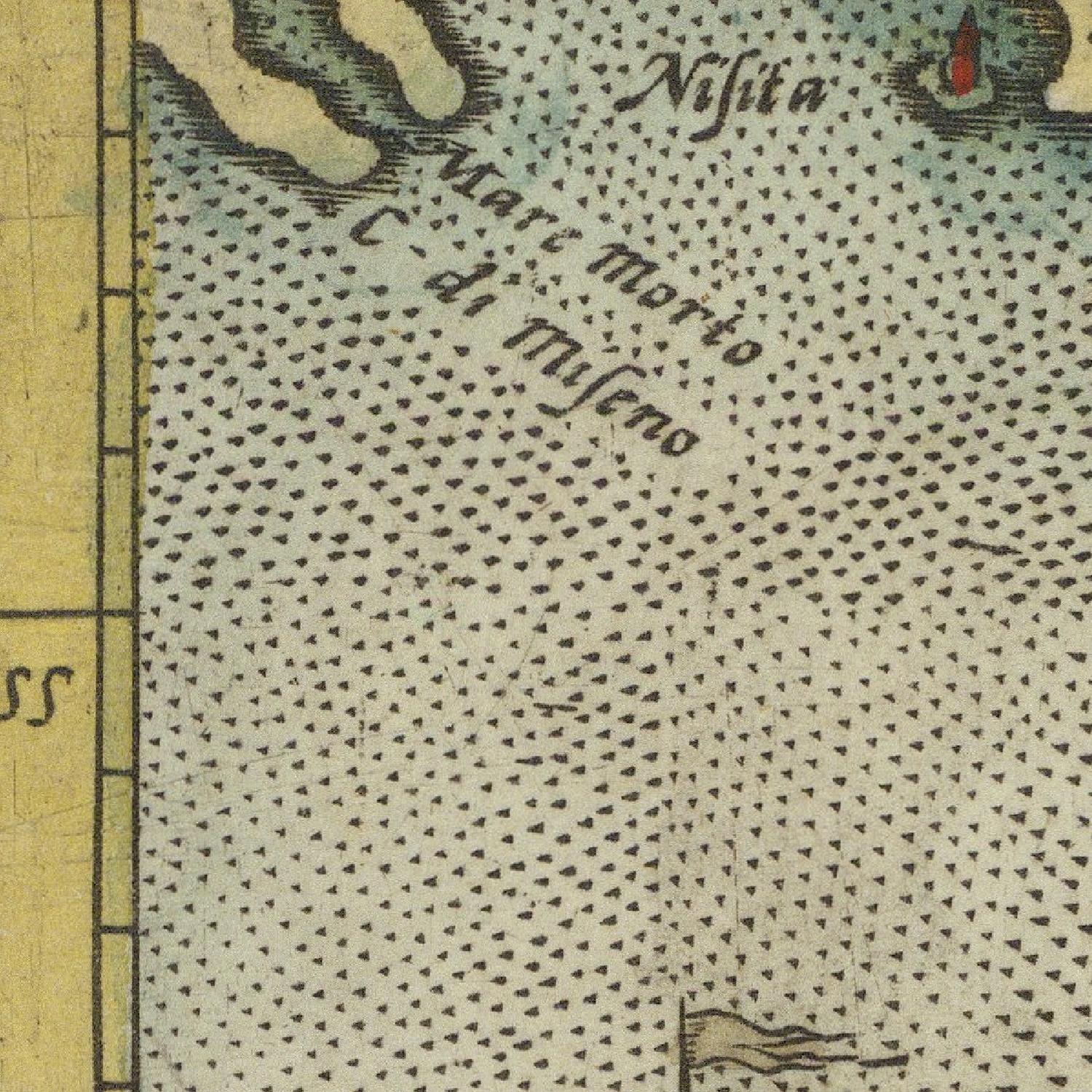 Vintage map section with text and patterns, likely from an old geographical document.