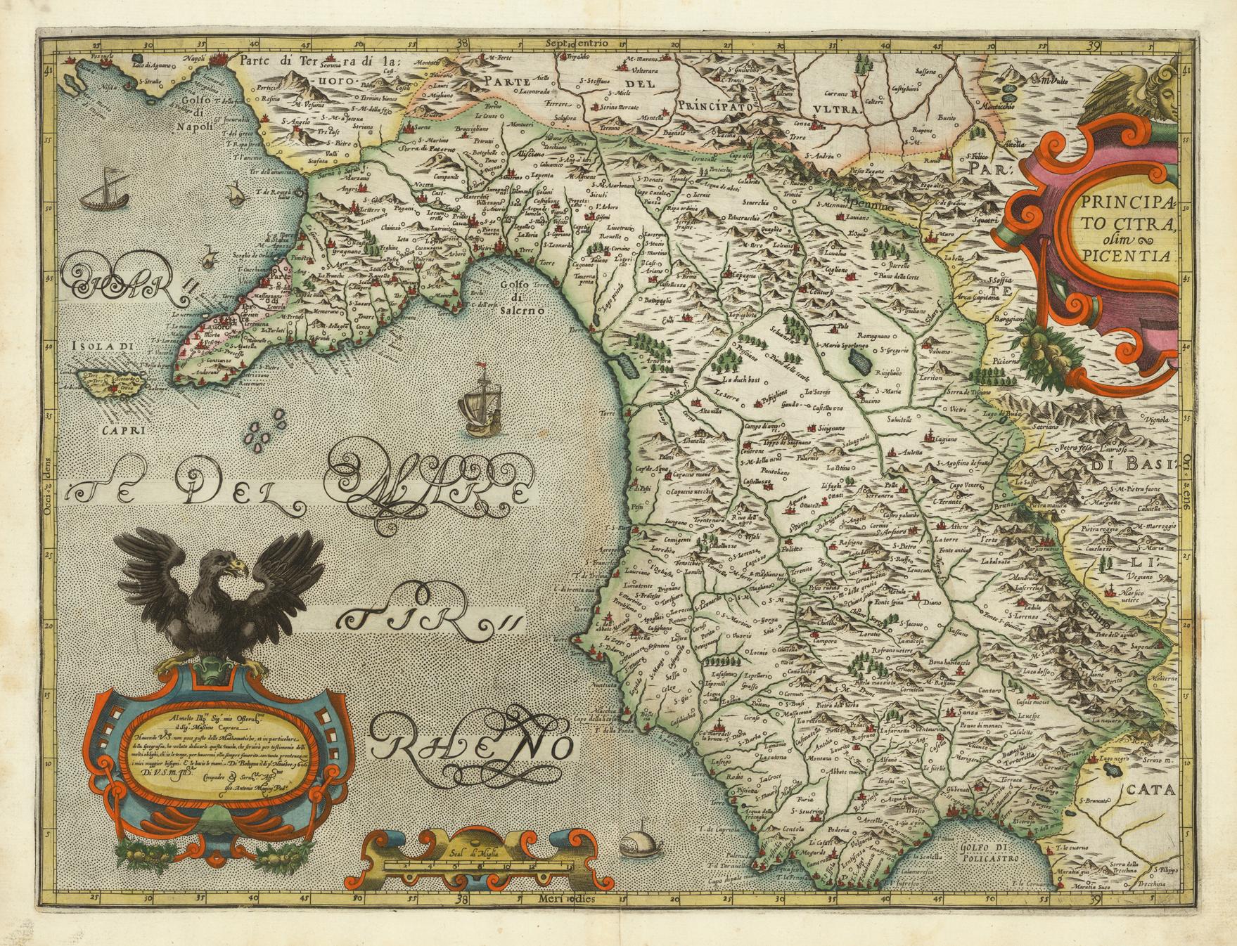 Vintage map with decorative elements and text
