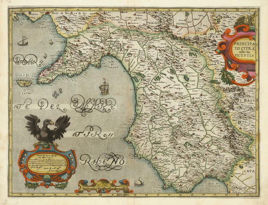 Vintage map with decorative elements and text