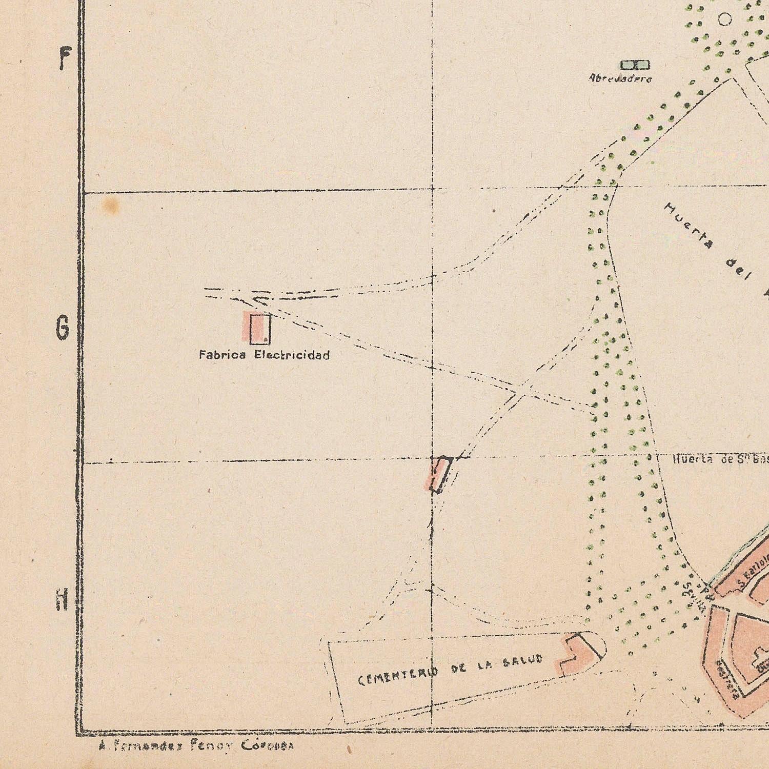 Vintage map with labeled locations and boundaries