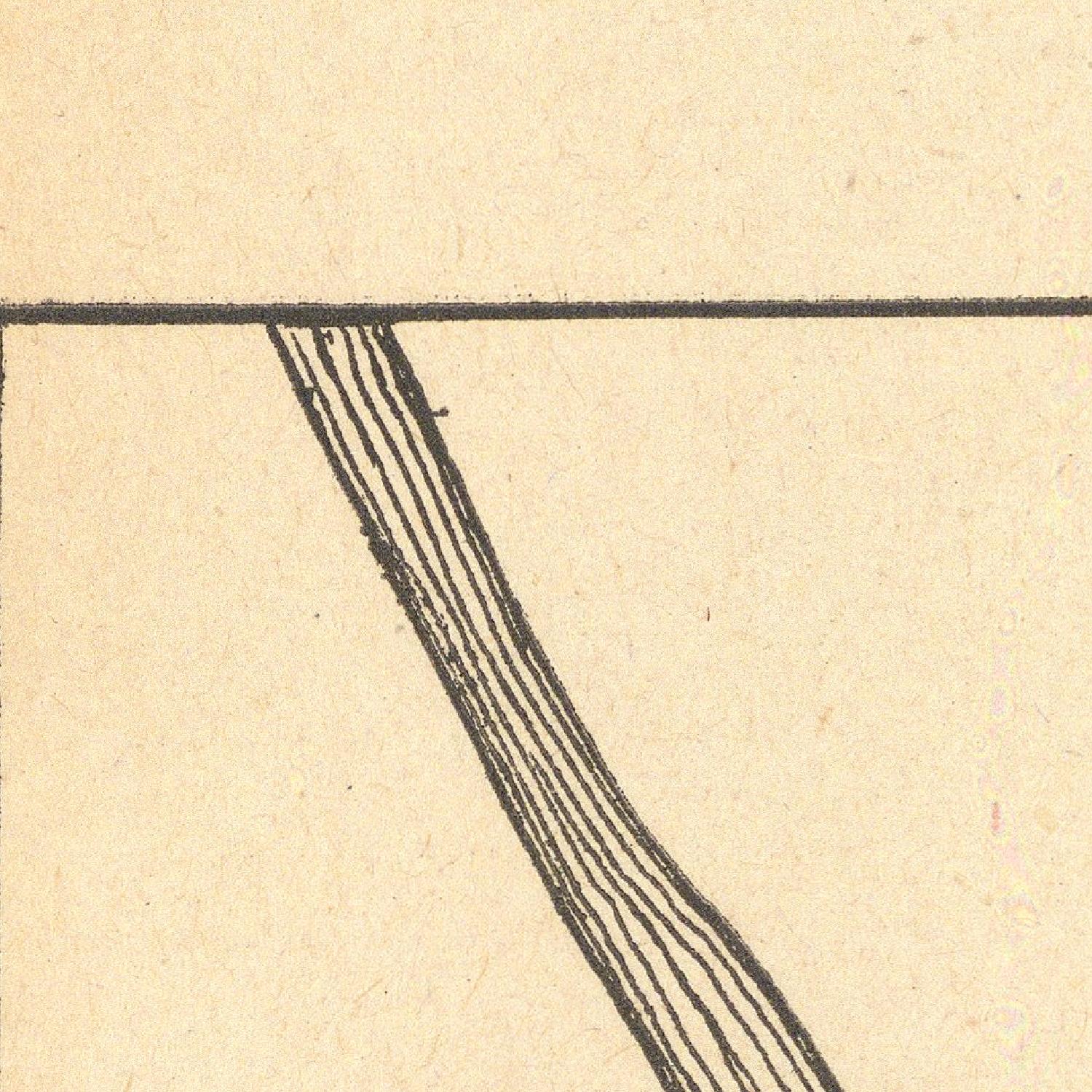 Close-up of a printed line on beige paper
