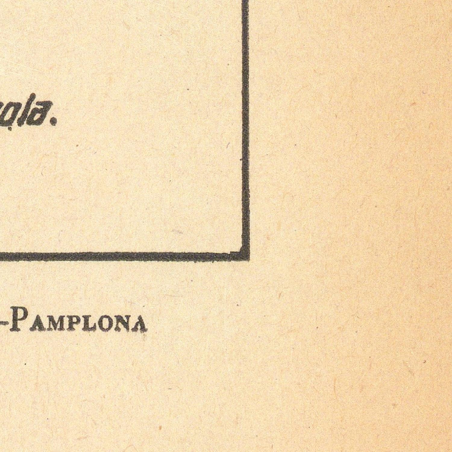 Corner of a map with 'Pamplona' labeled on a beige background