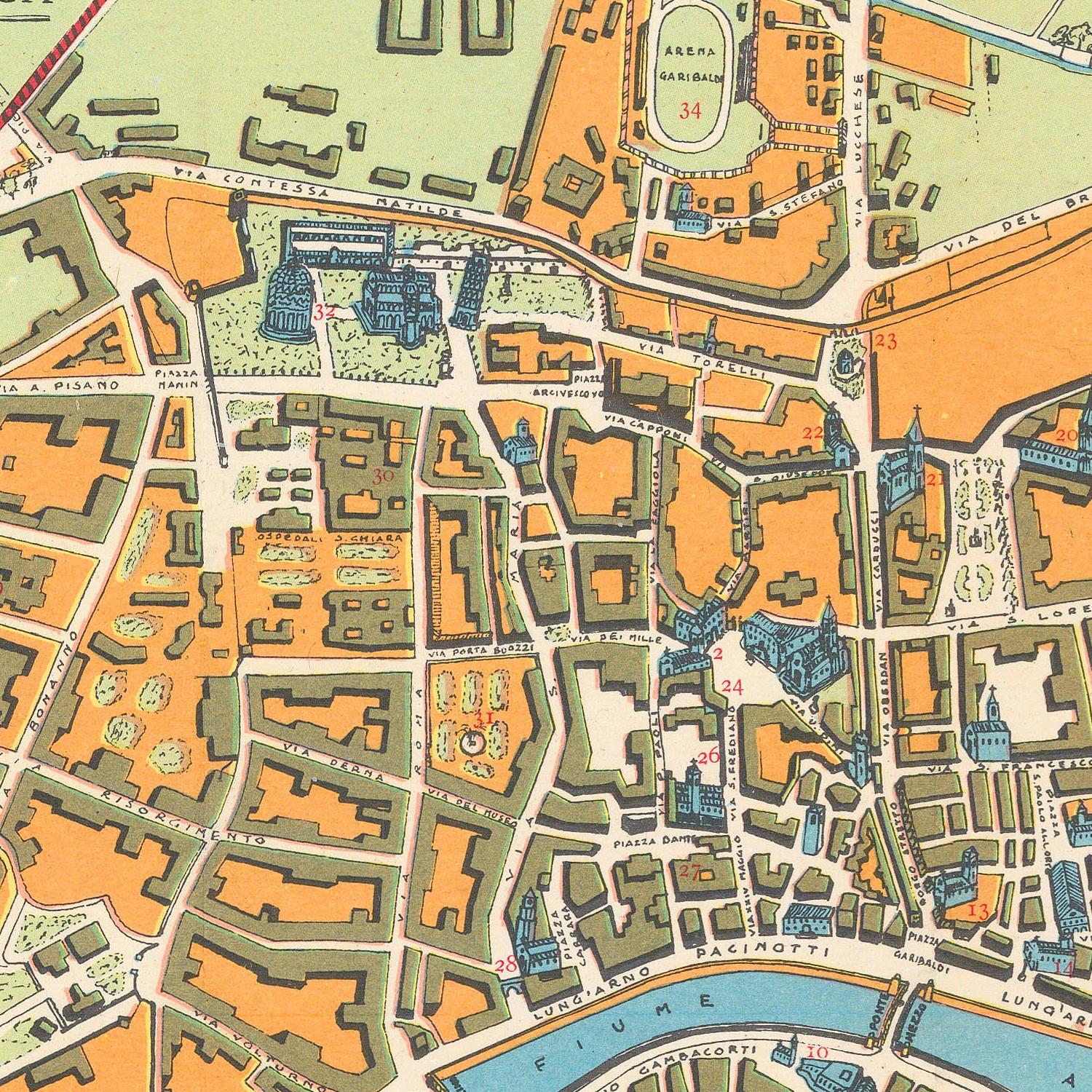 detail of the map from the centre left
