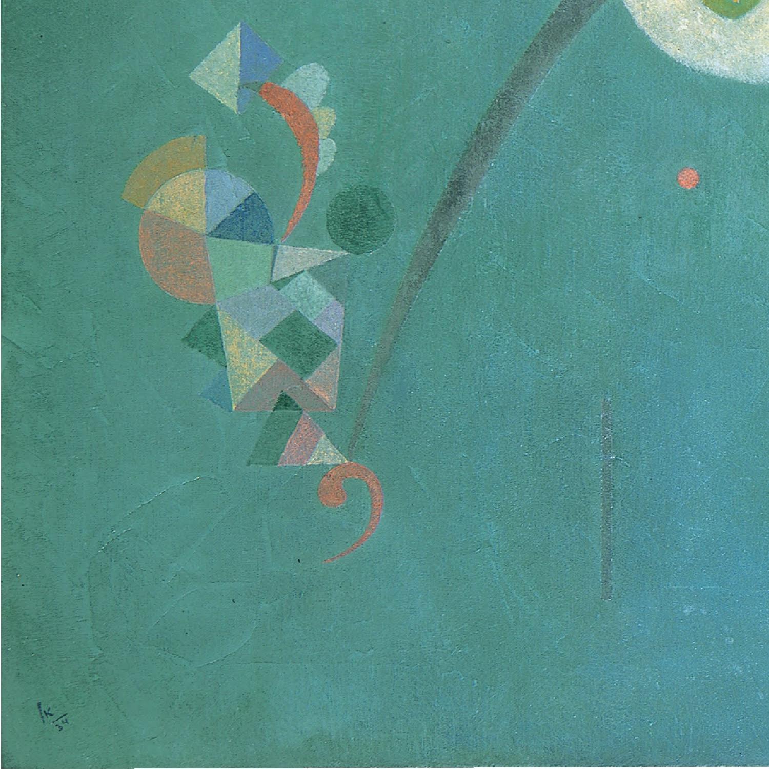 Abstract geometric figure on a teal background