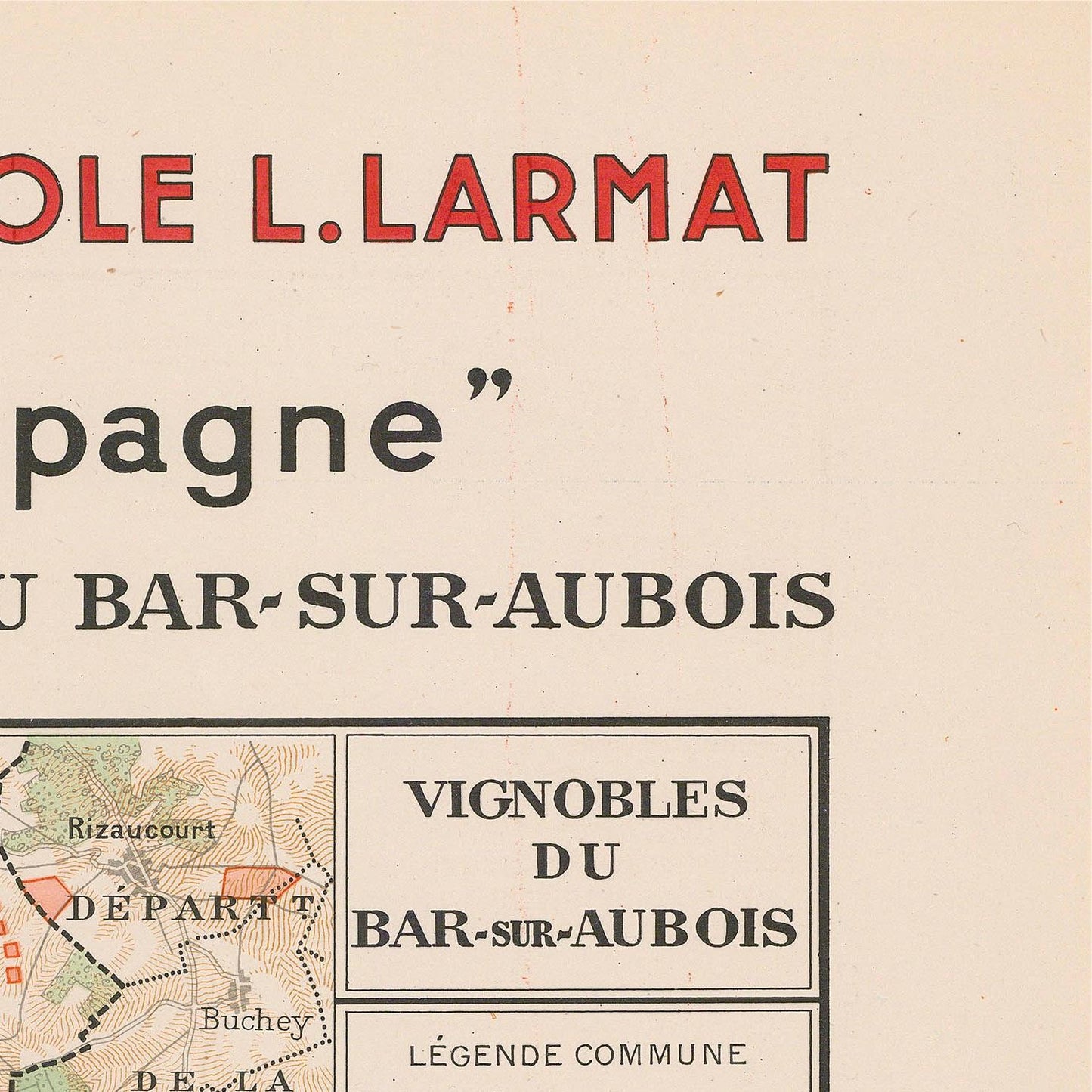 Vintage map with text and a legend on a beige background