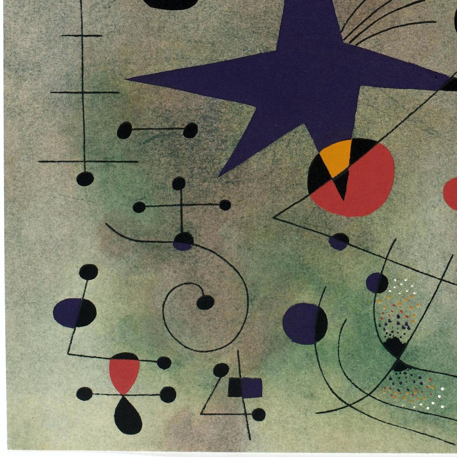 Abstract art piece with geometric shapes and a star on a textured background