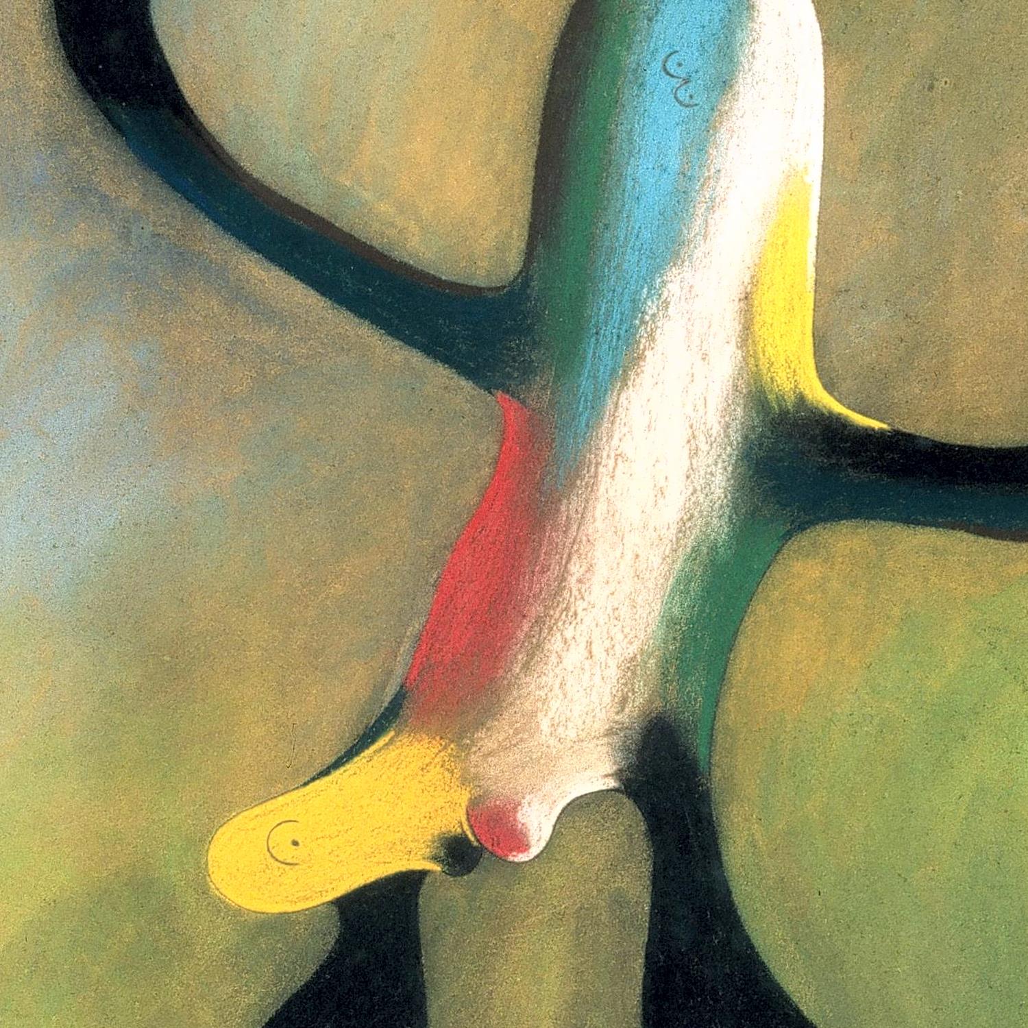 Abstract artwork with bold colors and shapes