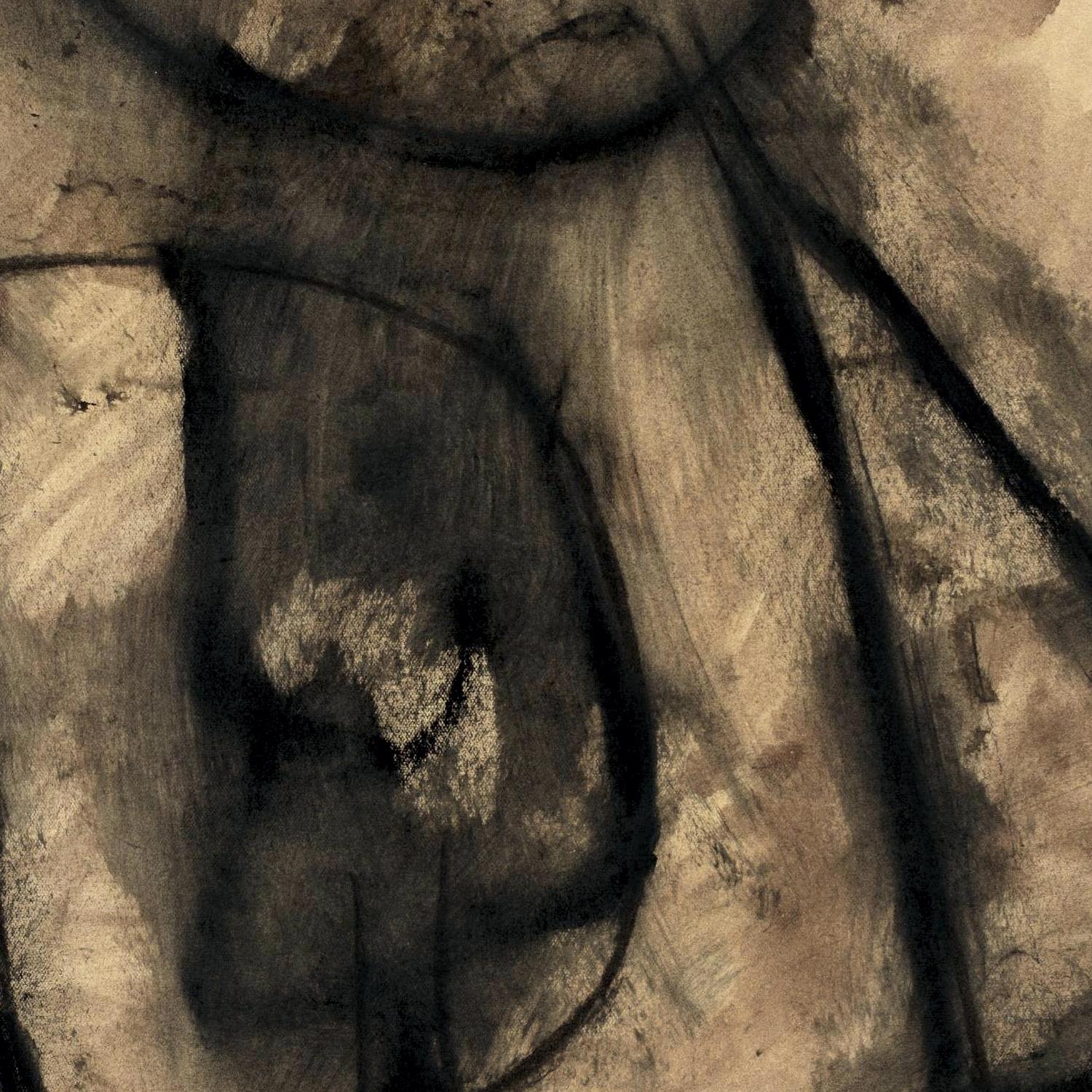 Close-up of a textured stone surface with a focus on a circular凹陷