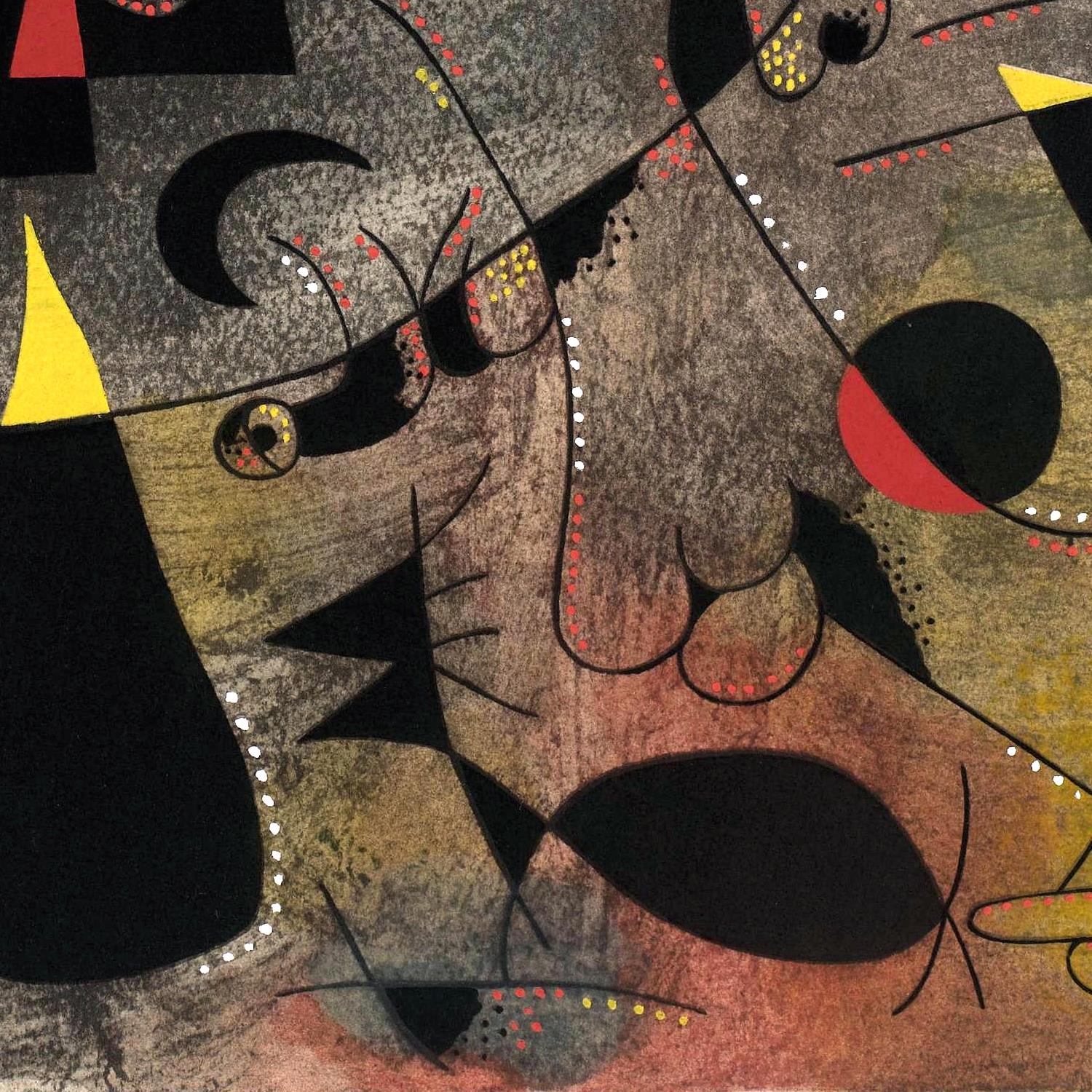 Abstract artwork with geometric shapes and bold colors