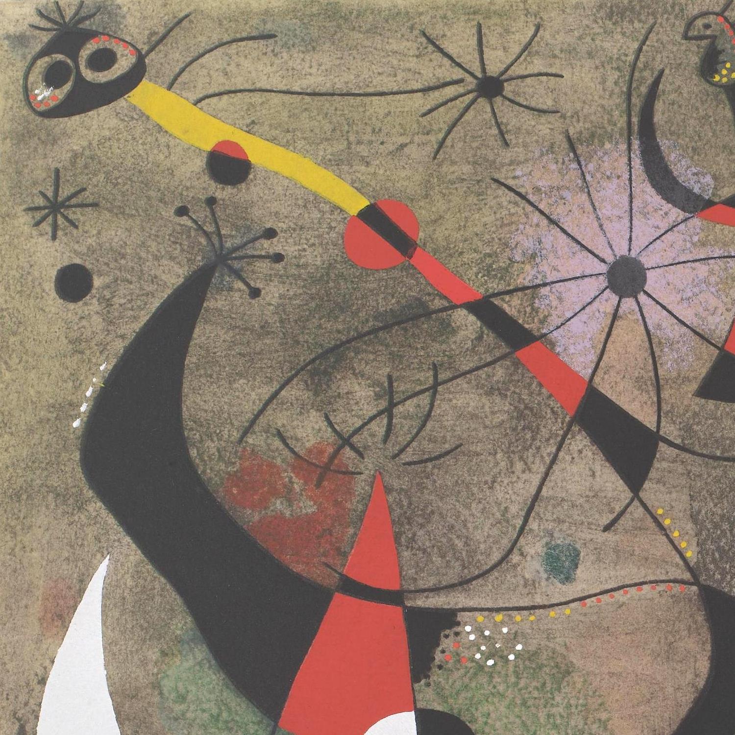 Abstract artwork with geometric shapes and bold lines on a textured background