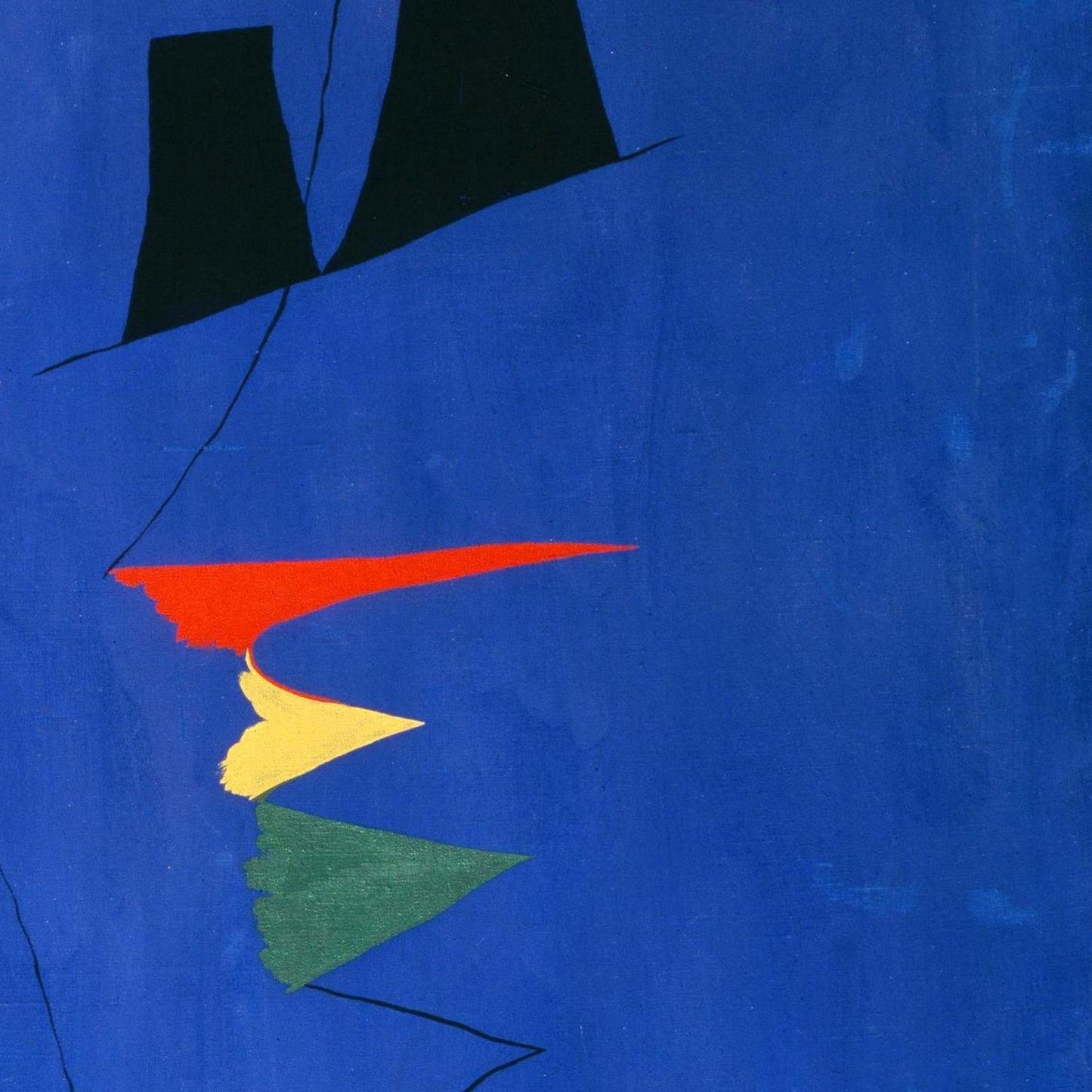 Abstract art with geometric shapes on a blue background