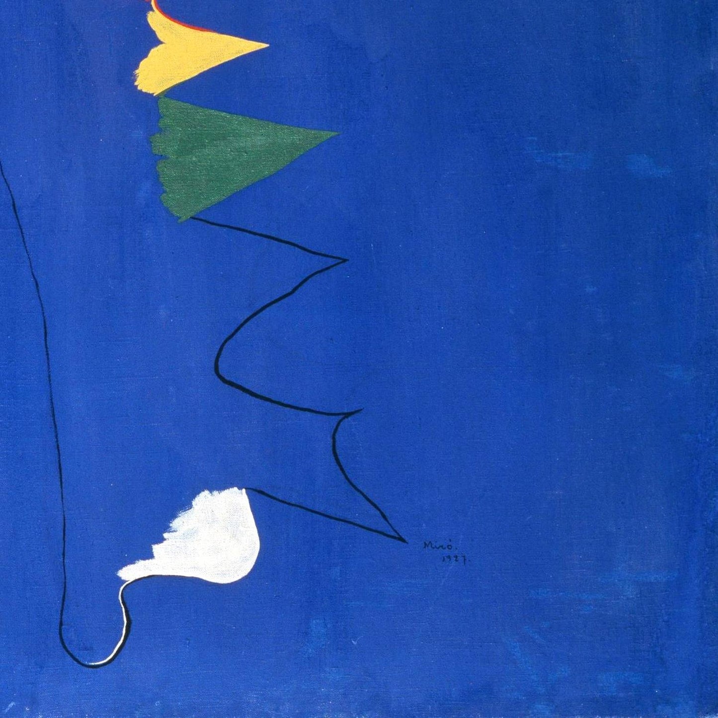 Abstract art with geometric shapes on a blue background