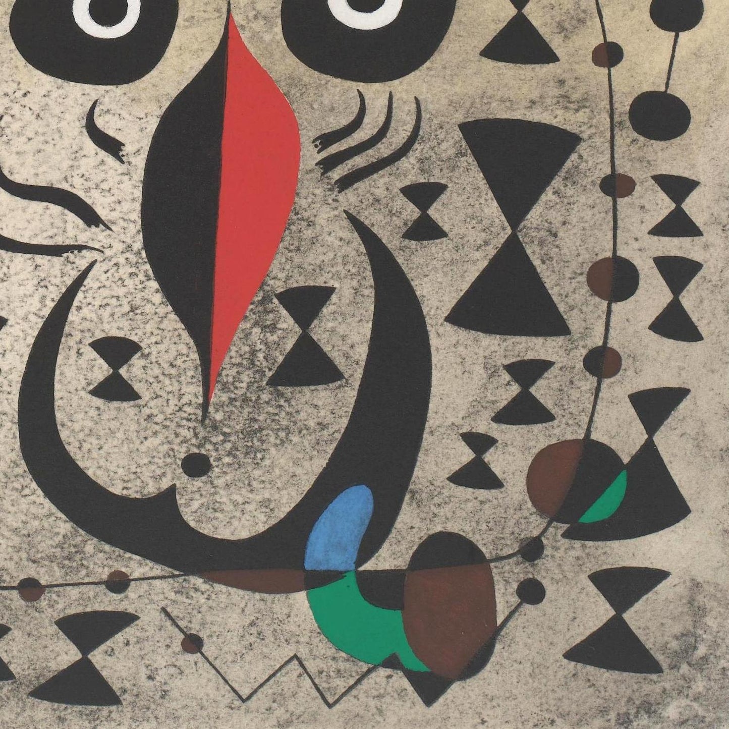 Abstract artwork with geometric shapes and a textured background