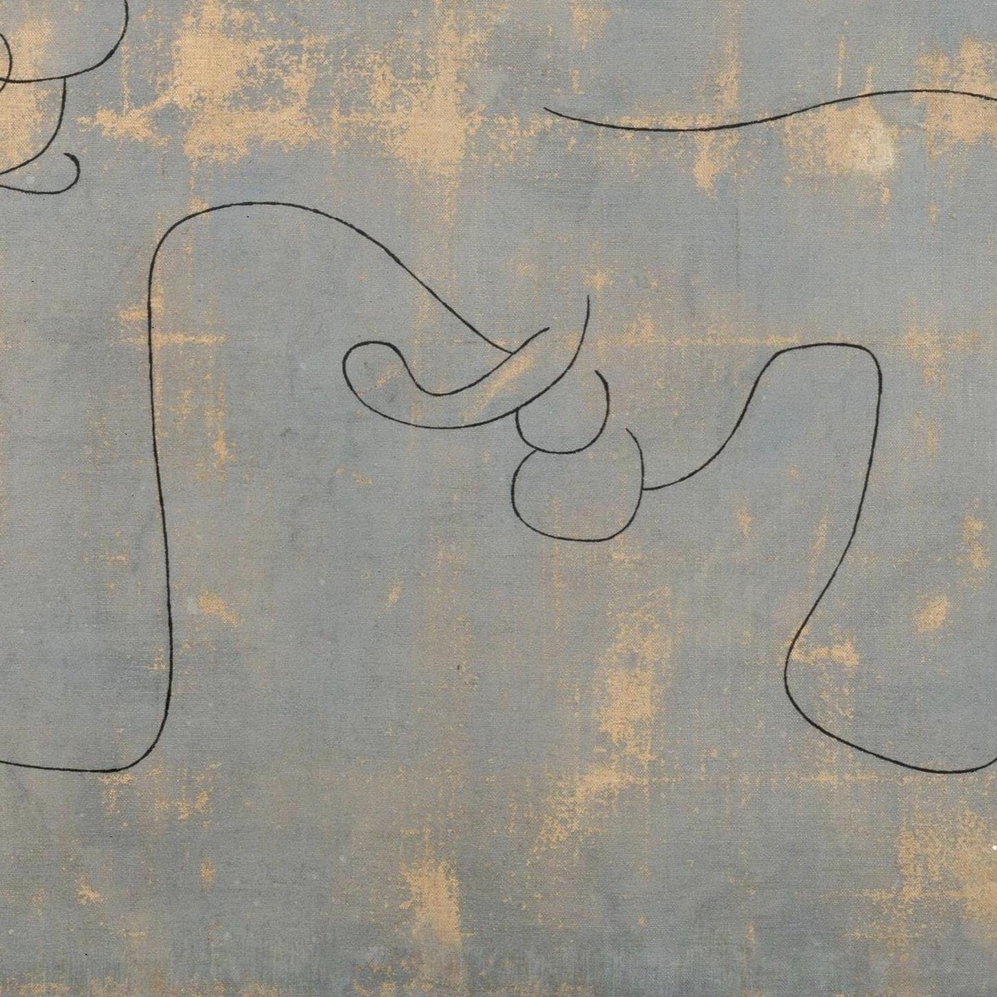 Abstract design with black lines on a textured gray and gold background