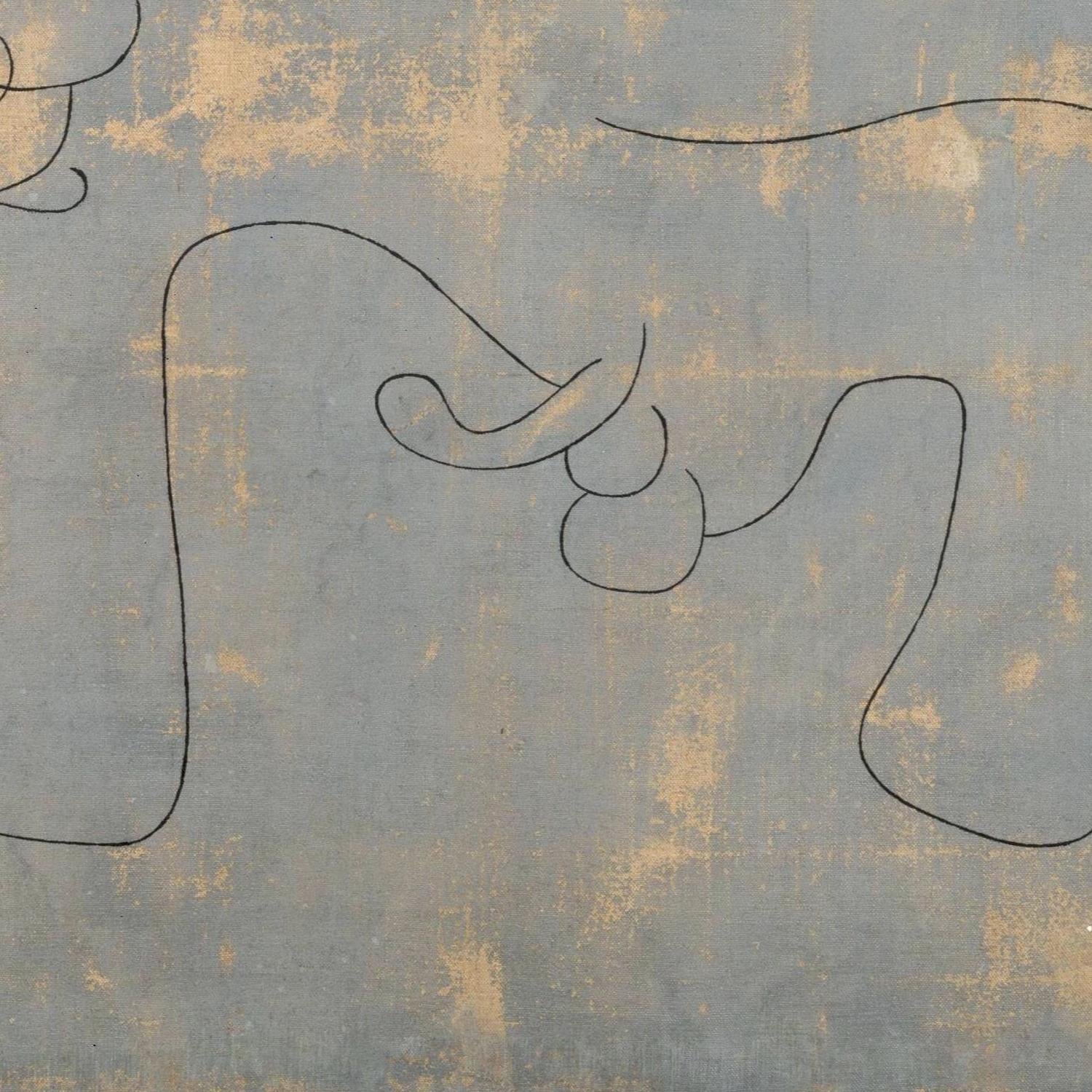 Abstract design with black lines on a textured gray and gold background