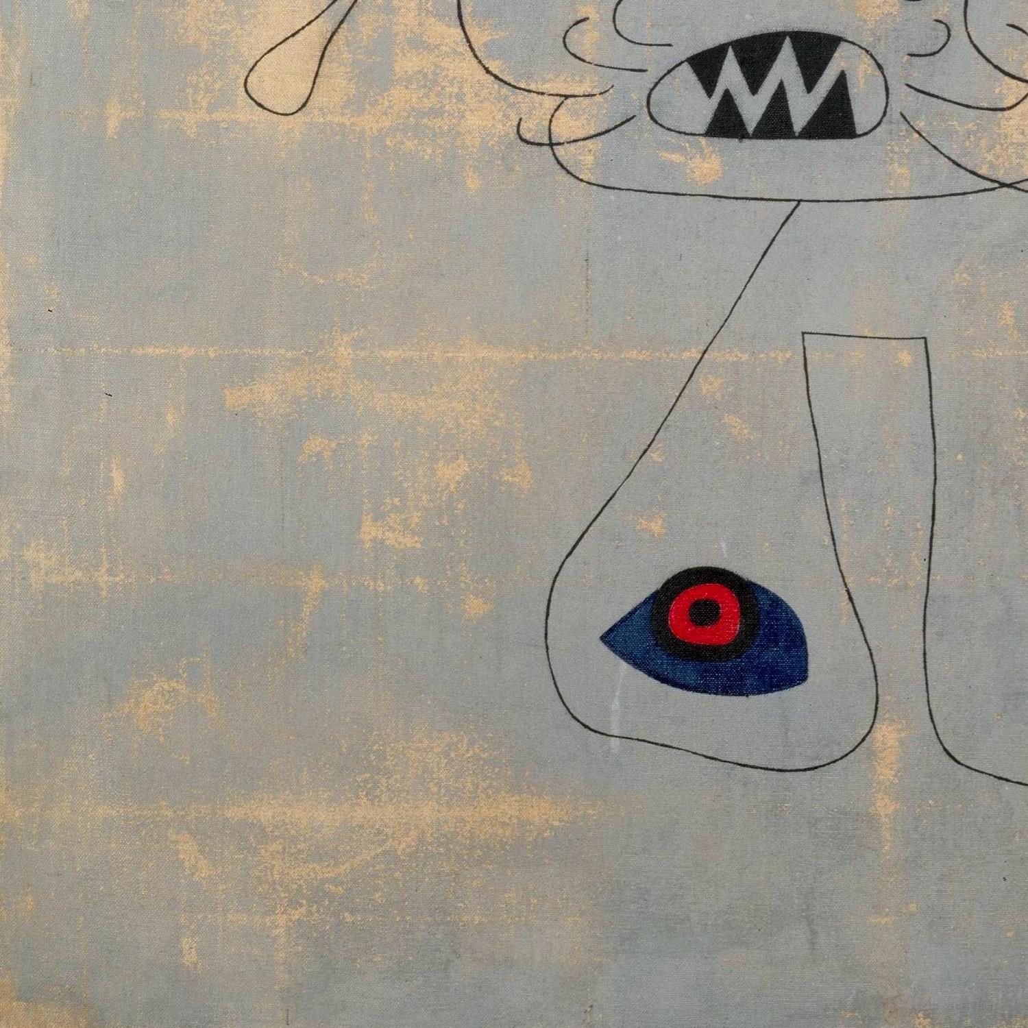 Abstract artwork with geometric shapes on a textured background