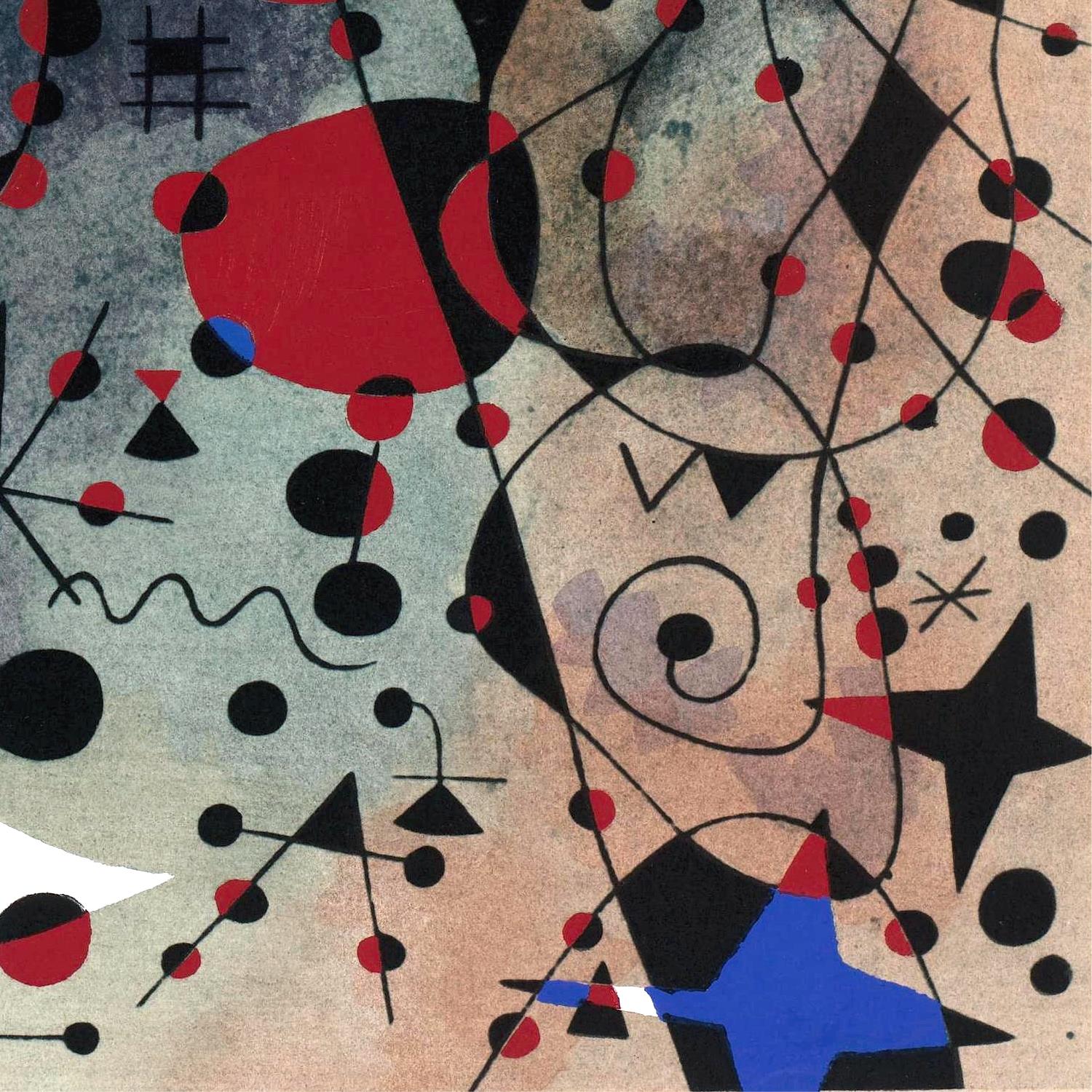 Abstract artwork with geometric shapes and bold colors