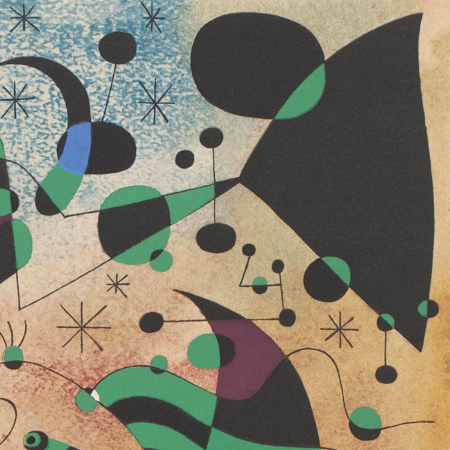 Abstract art with geometric shapes and patterns on a textured background