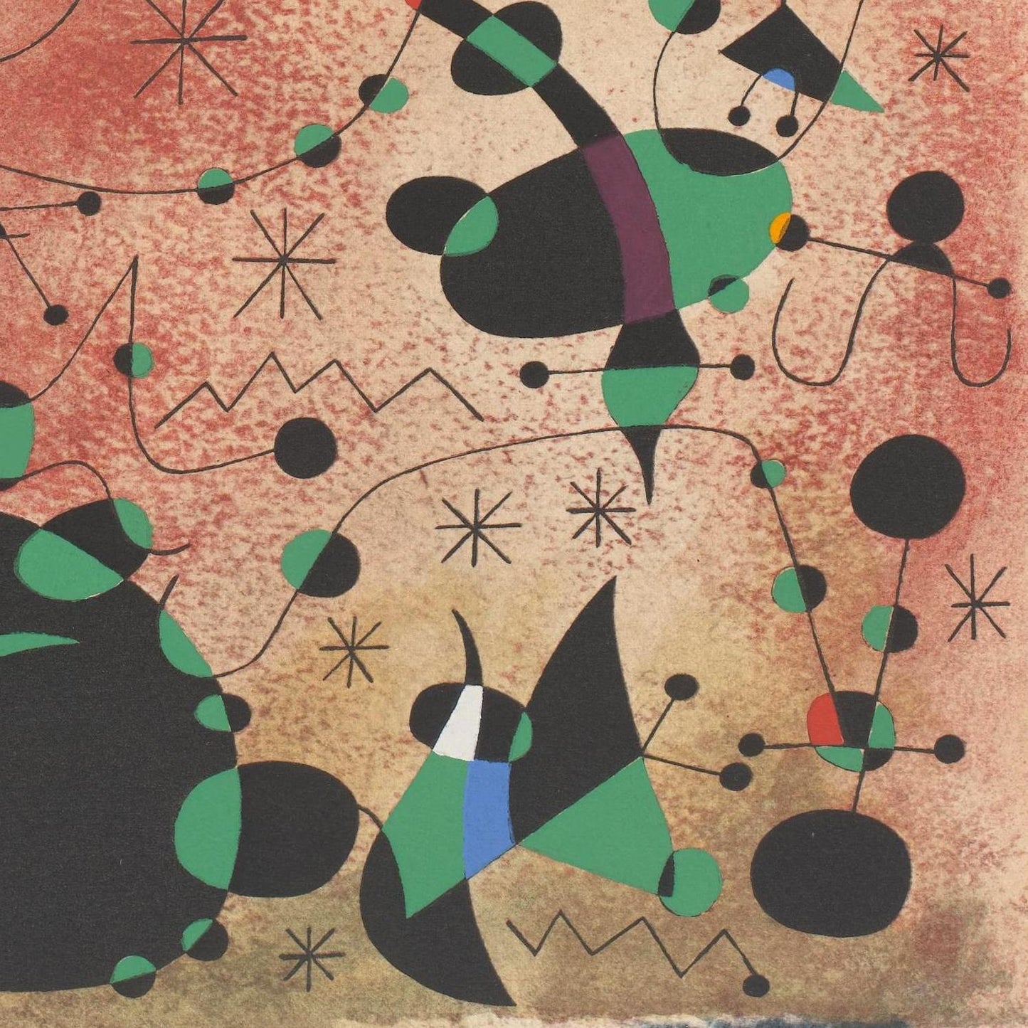 Abstract art with geometric shapes and patterns on a textured background