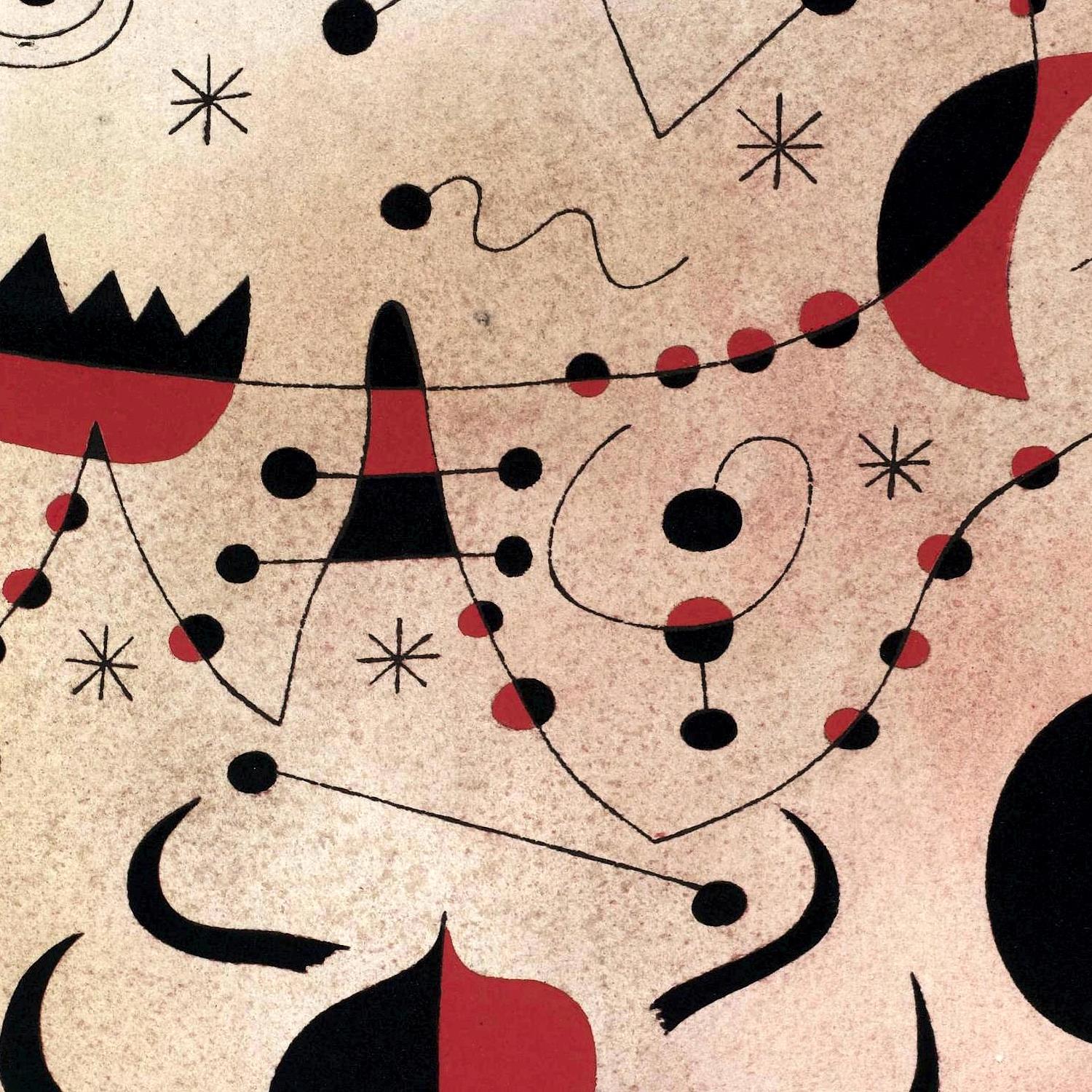 Abstract art with geometric shapes and lines on a beige background