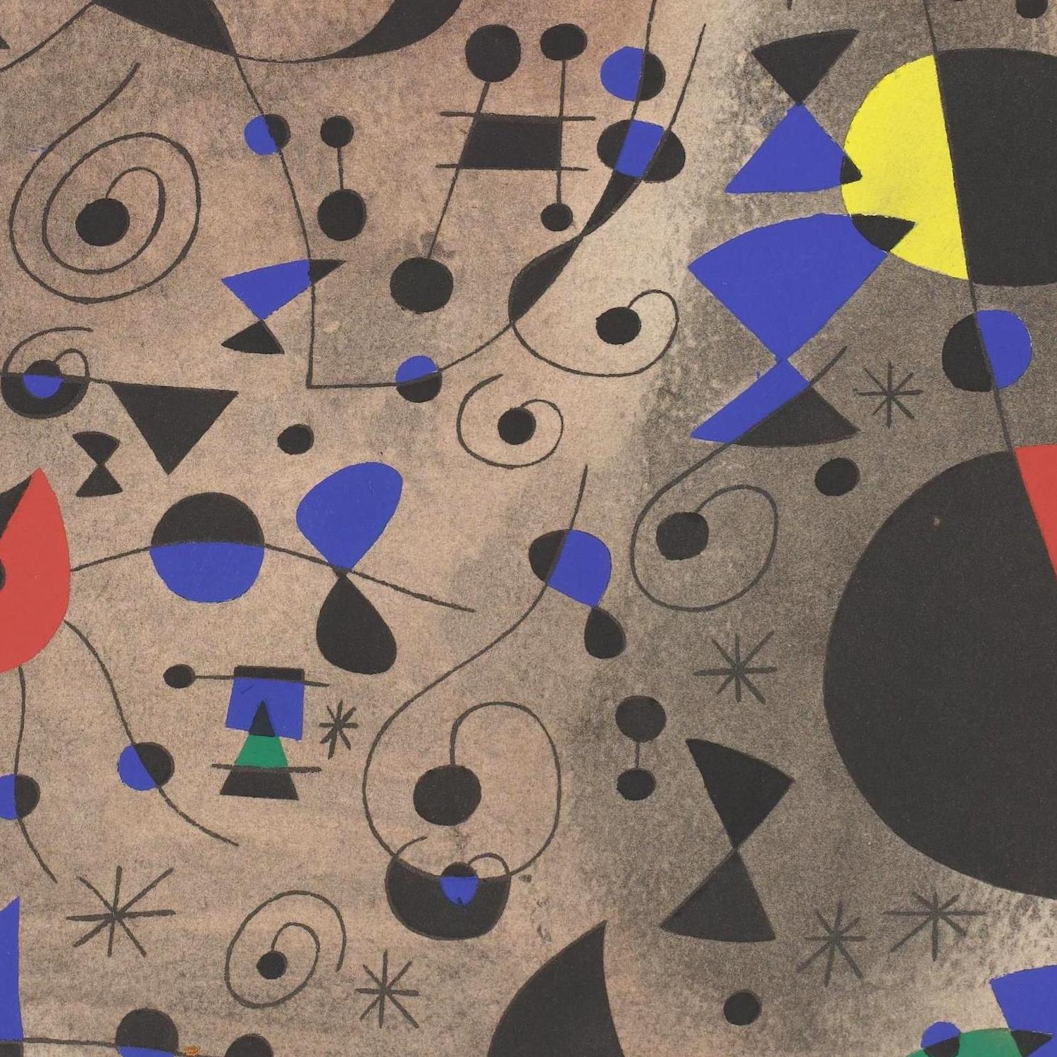 Abstract art with geometric shapes on a textured background