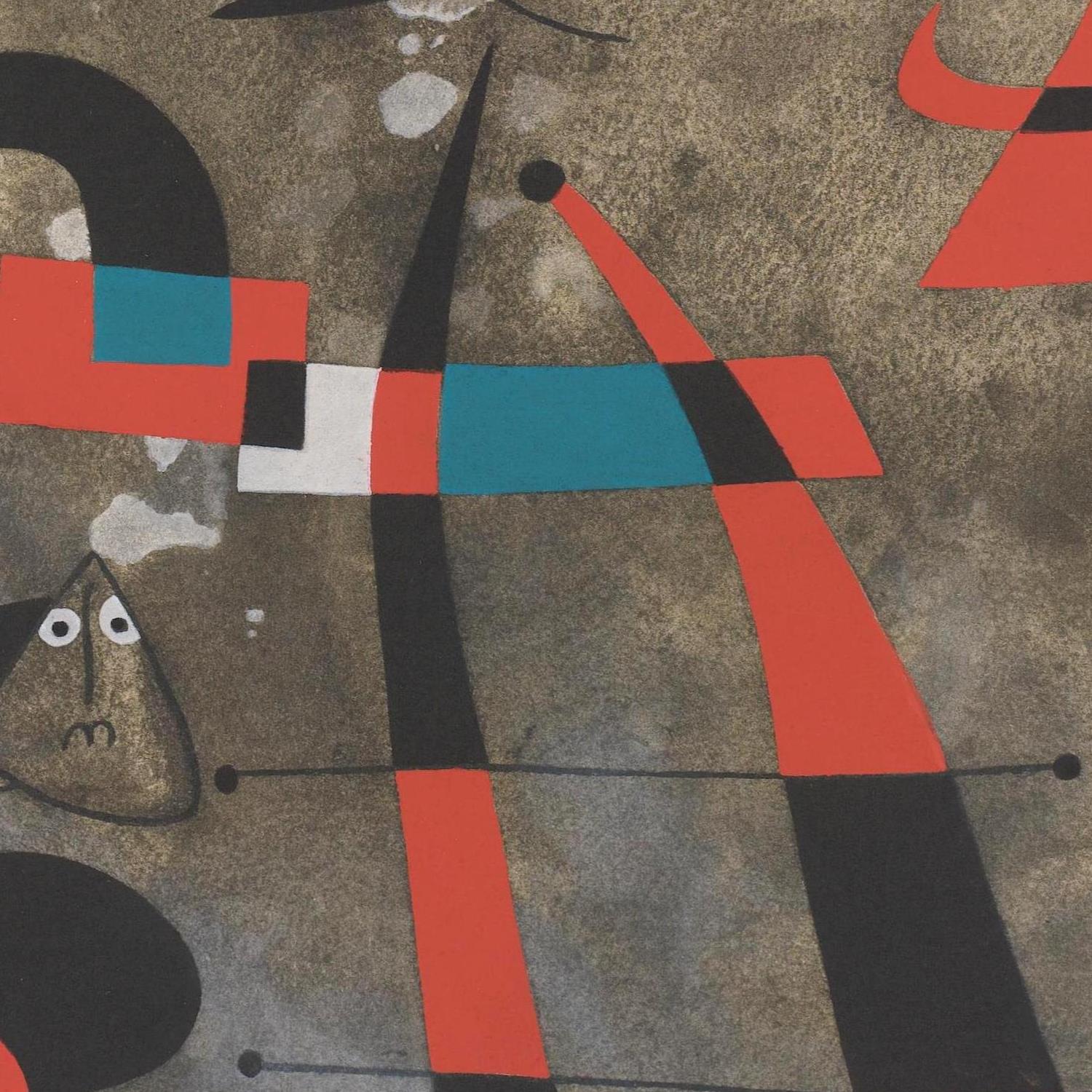 Abstract artwork with geometric shapes and a textured background