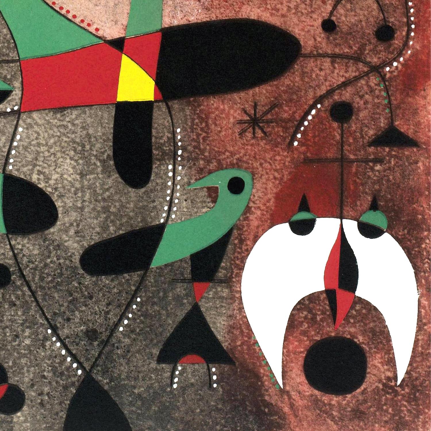 Abstract artwork with geometric shapes and bold colors