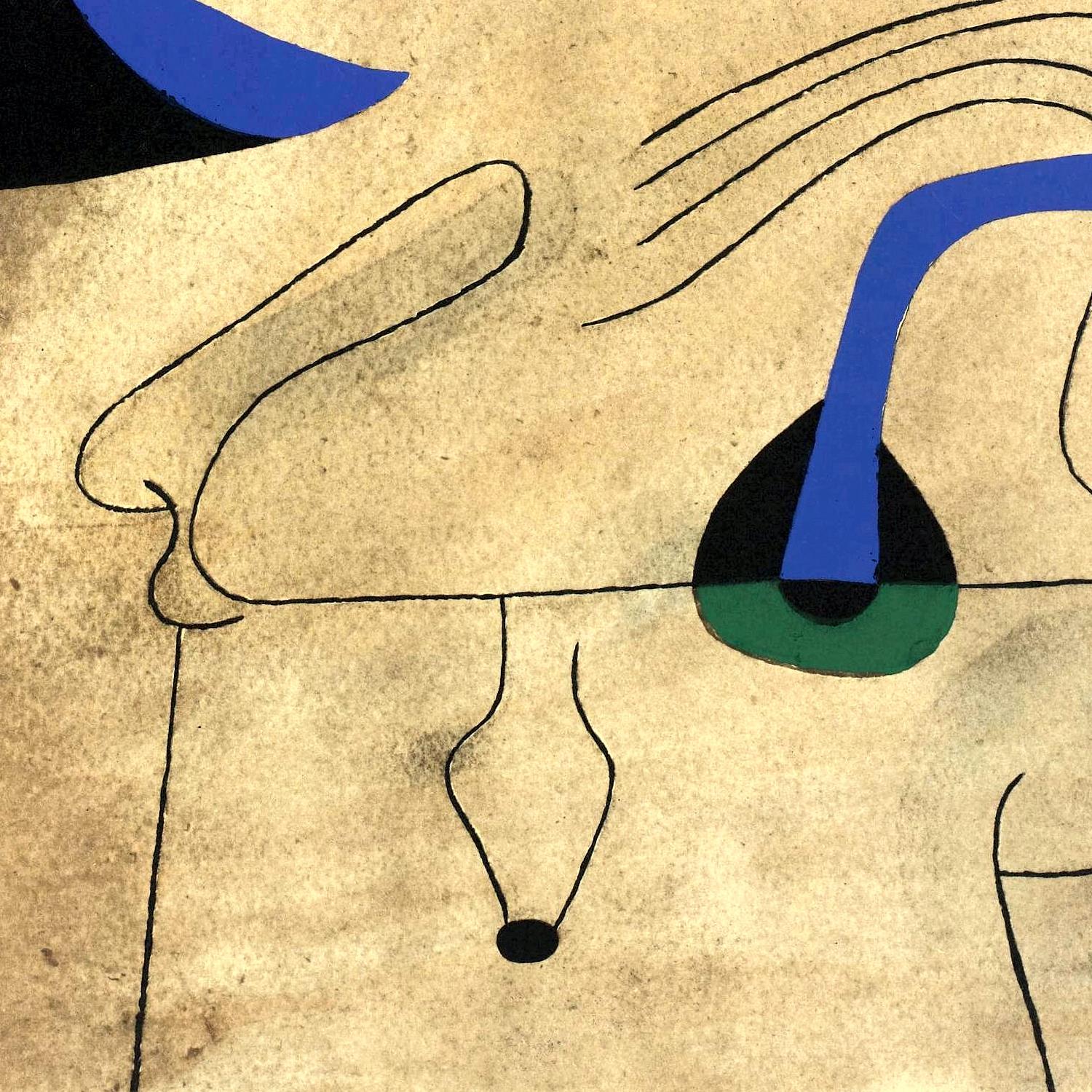 Abstract art with geometric shapes and lines on a textured beige background