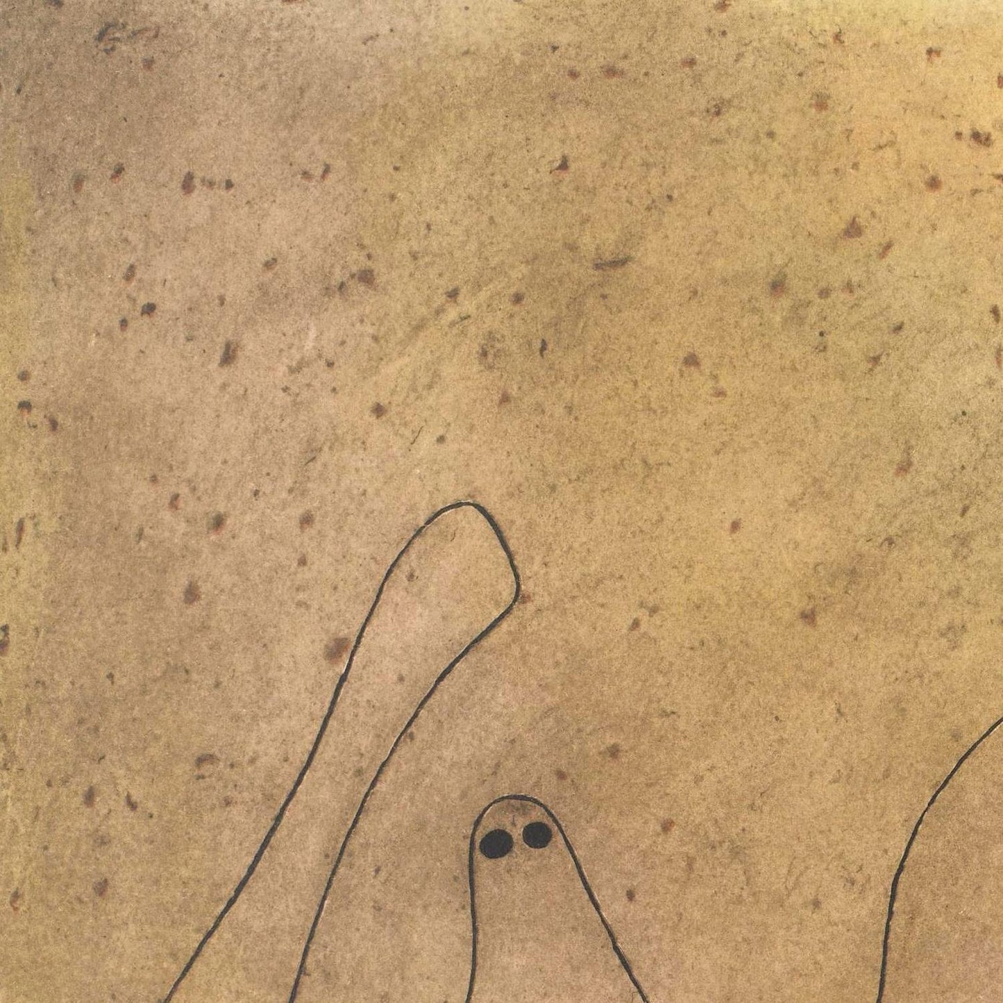 Abstract line drawing on textured beige paper