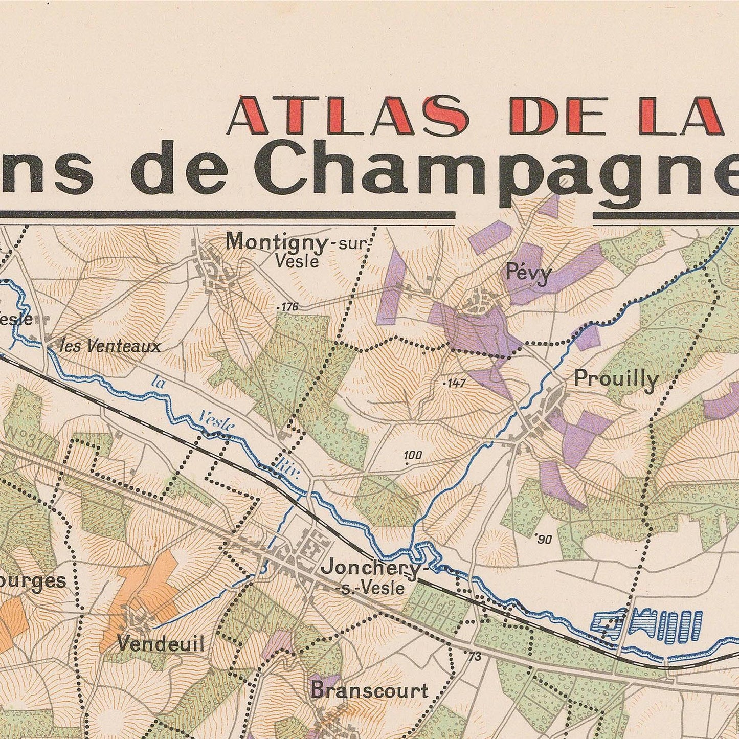 detail of the map from the centre left
