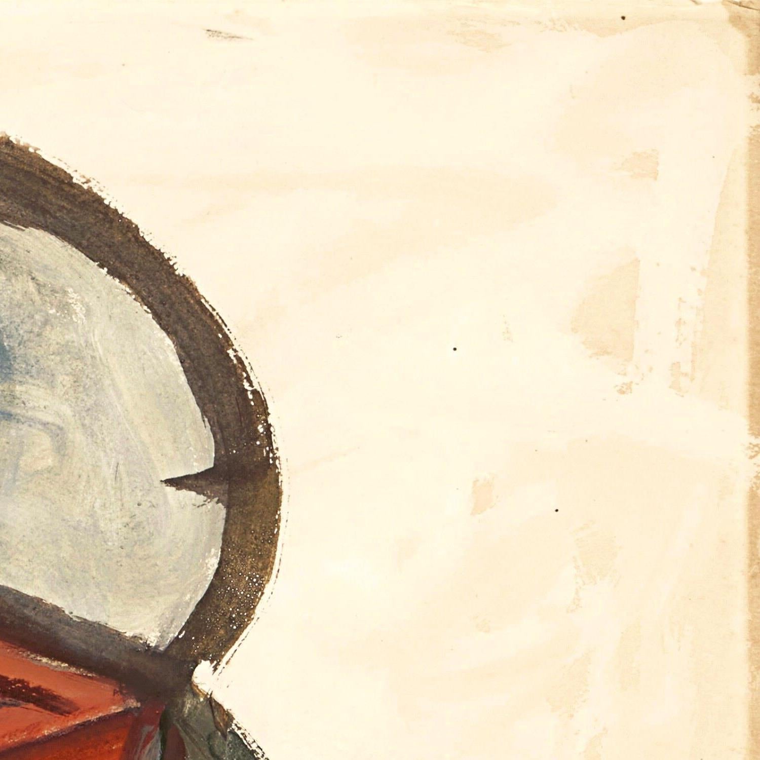 Abstract art with circular shapes on a beige background