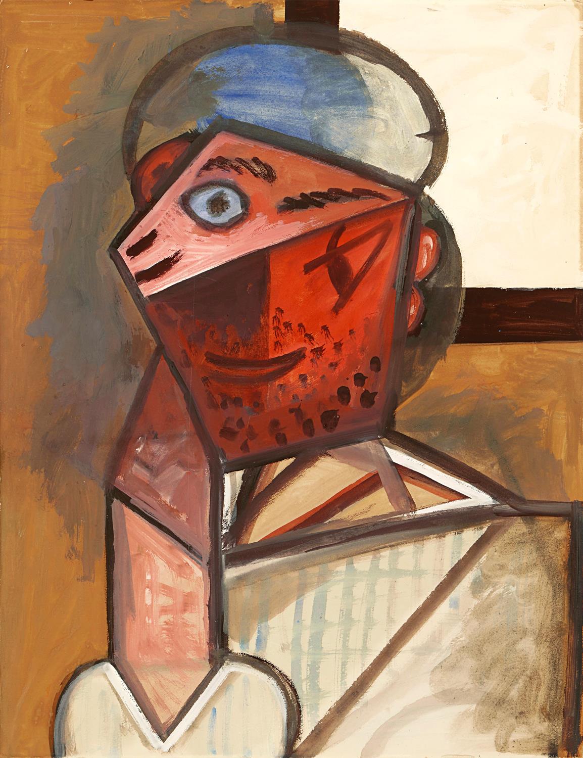 Abstract artwork with geometric shapes and bold colors