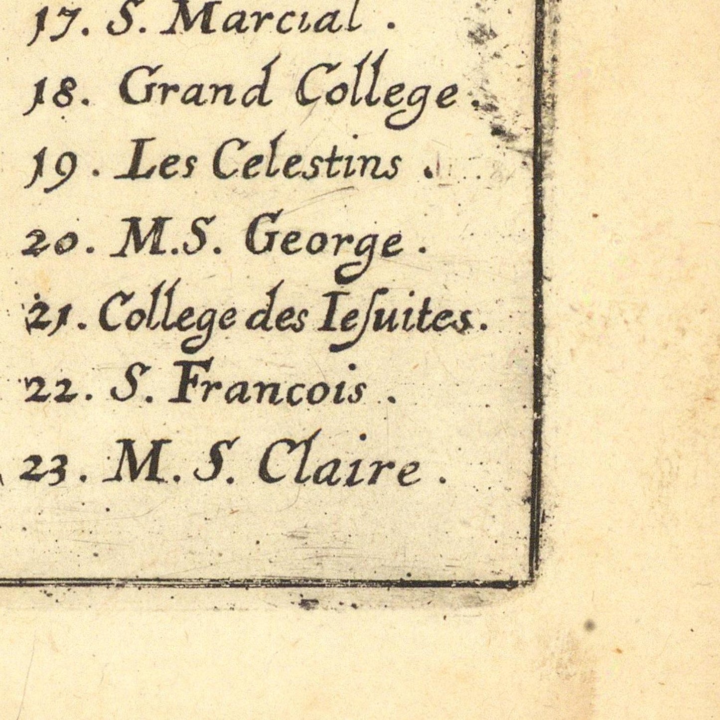 List of names on a textured surface with a focus on legibility.