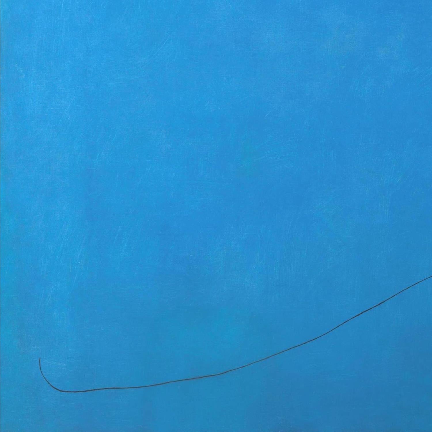 Thin black line on a blue textured background