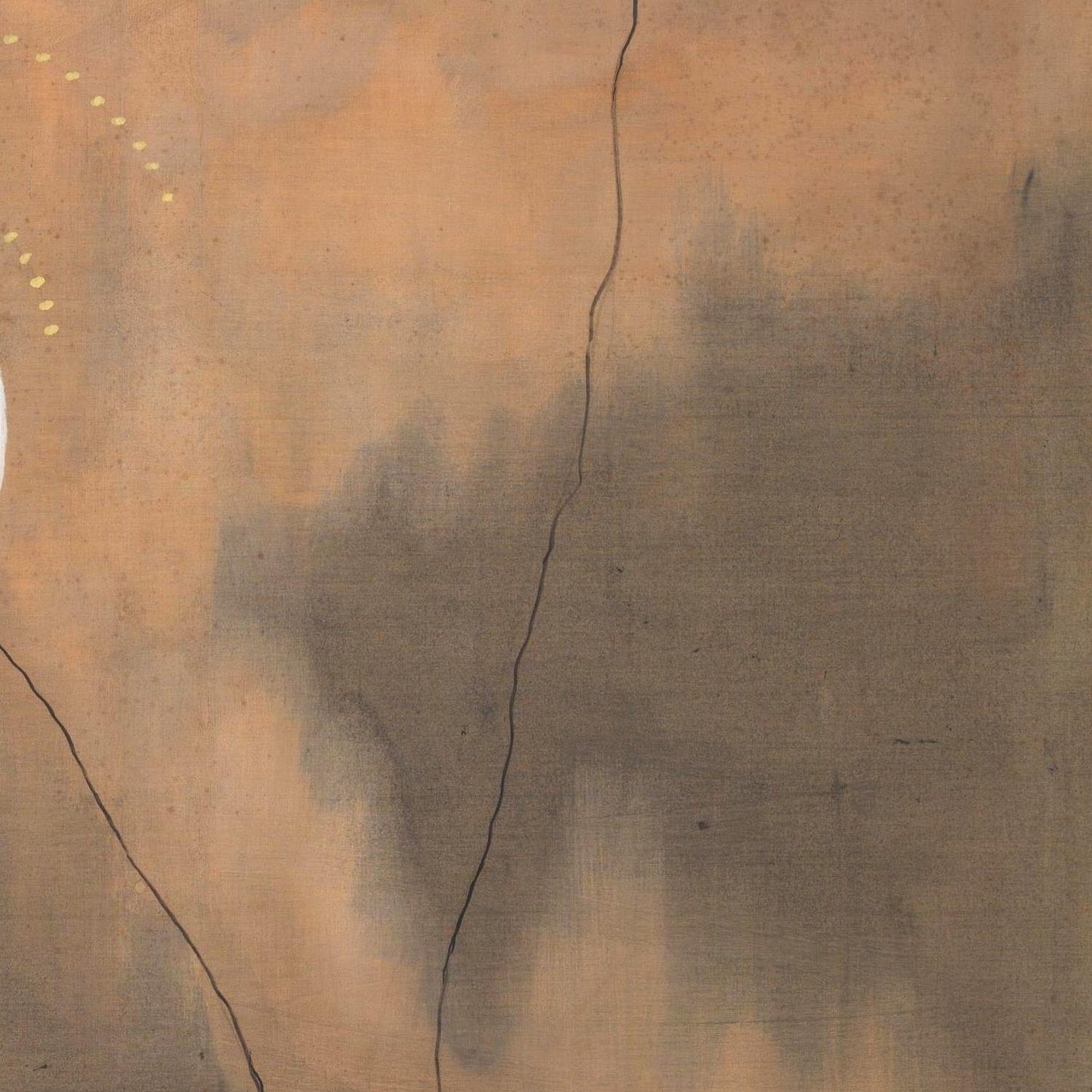 Abstract art with brown and black colors on a textured surface